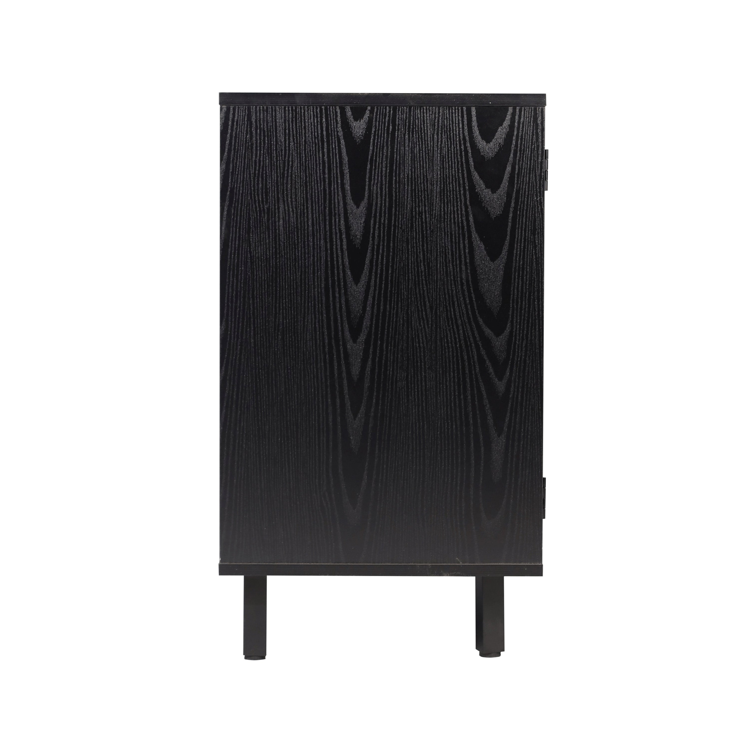 Elmont Classic Bar and Sideboard with Shaker Style Single Door Cabinet with Hanging Glass Storage and Open Bottle Shelves