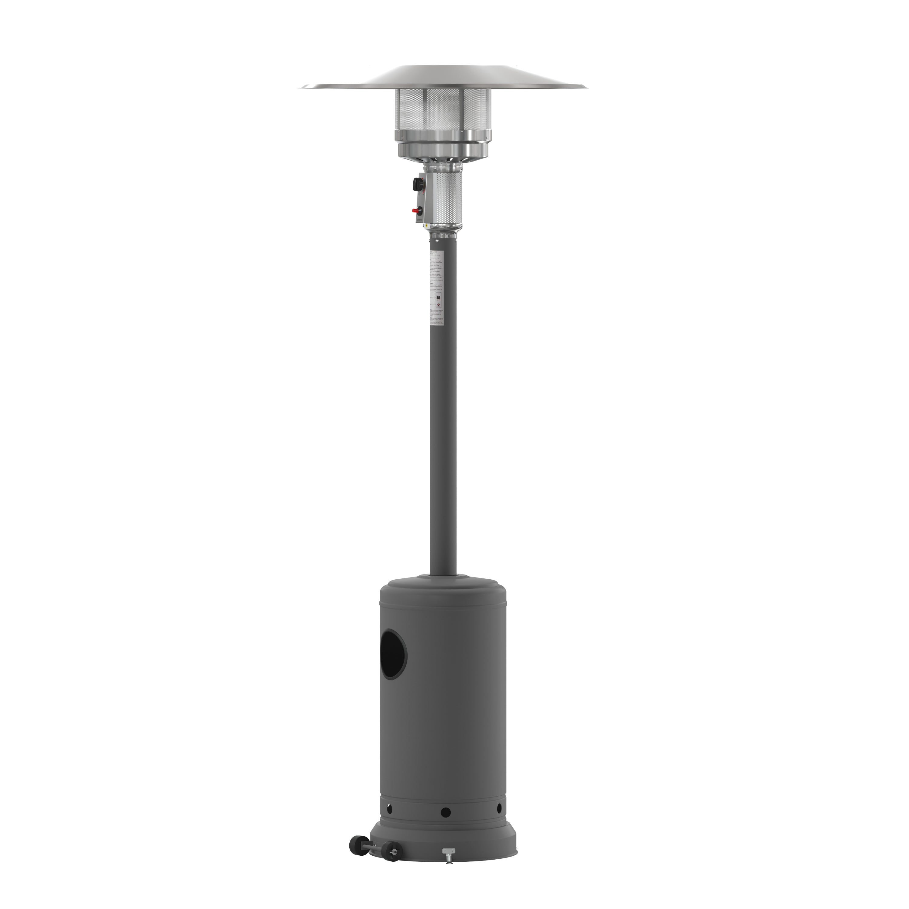 Sol Patio Outdoor Heating-Stainless Steel 40,000 BTU Propane Heater with Wheels for Commercial & Residential Use-7.5 Feet Tall-Portable Patio Heaters-Flash Furniture-Wall2Wall Furnishings