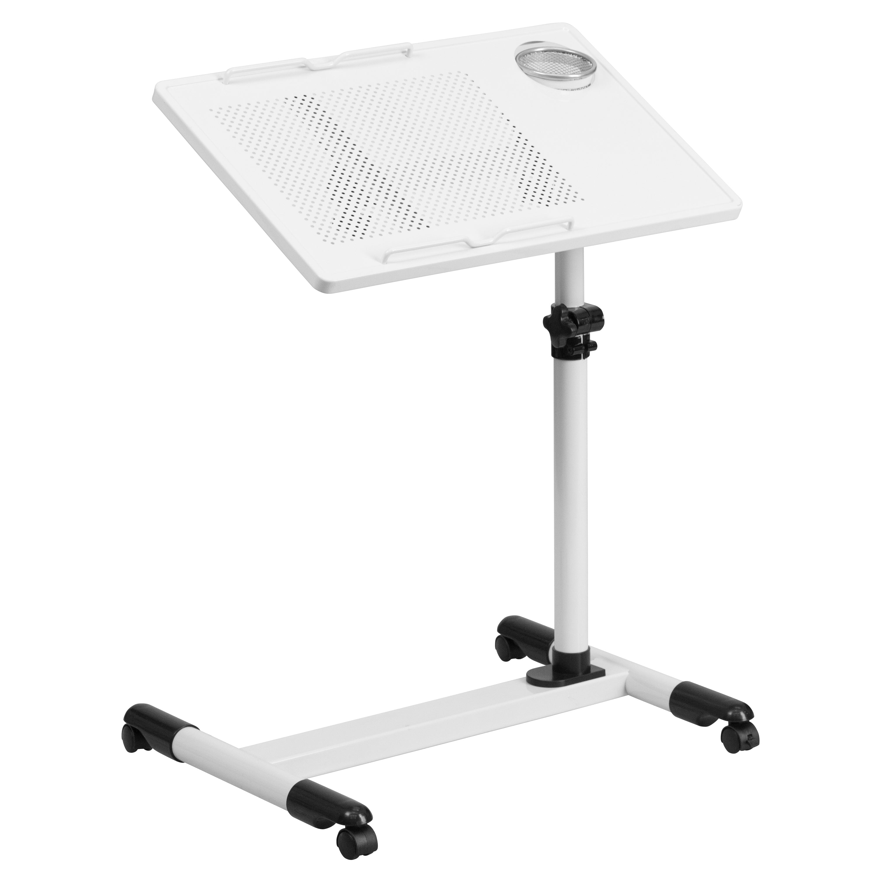 Adjustable Height Steel Mobile Computer Desk-Desk-Flash Furniture-Wall2Wall Furnishings