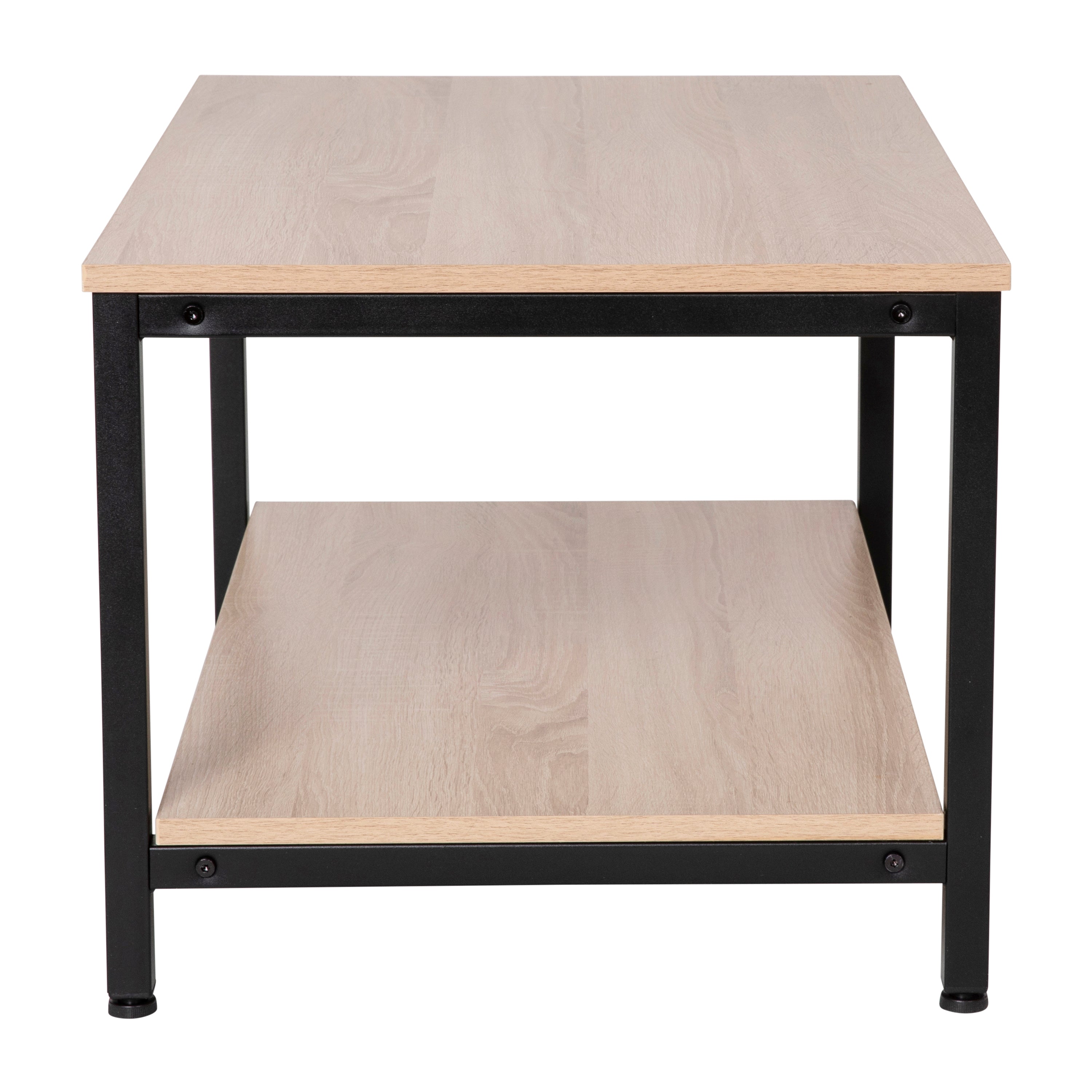 Finley Modern Industrial 2 Tier Coffee Table-Coffee Table-Flash Furniture-Wall2Wall Furnishings