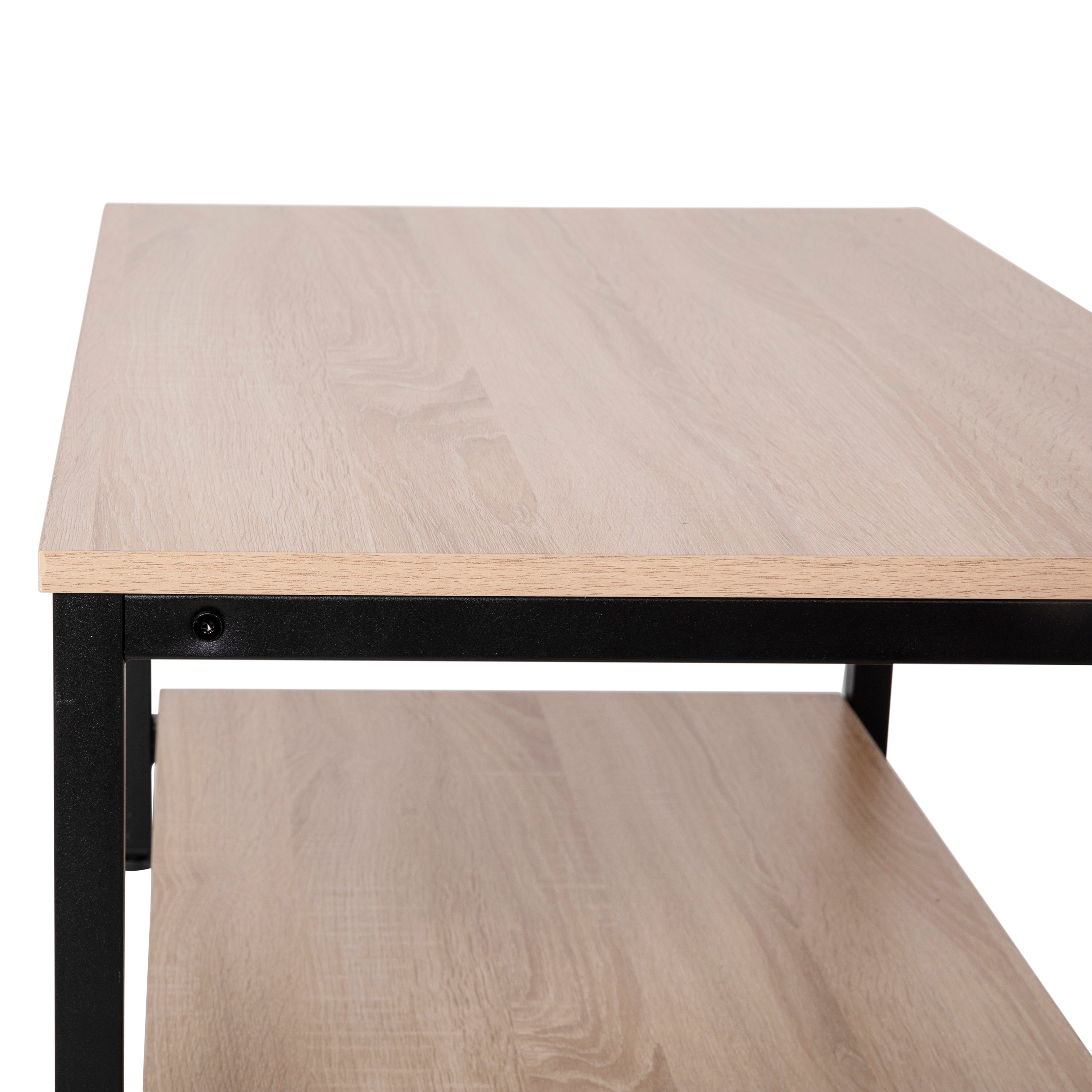 Finley Modern Industrial 2 Tier Coffee Table-Coffee Table-Flash Furniture-Wall2Wall Furnishings