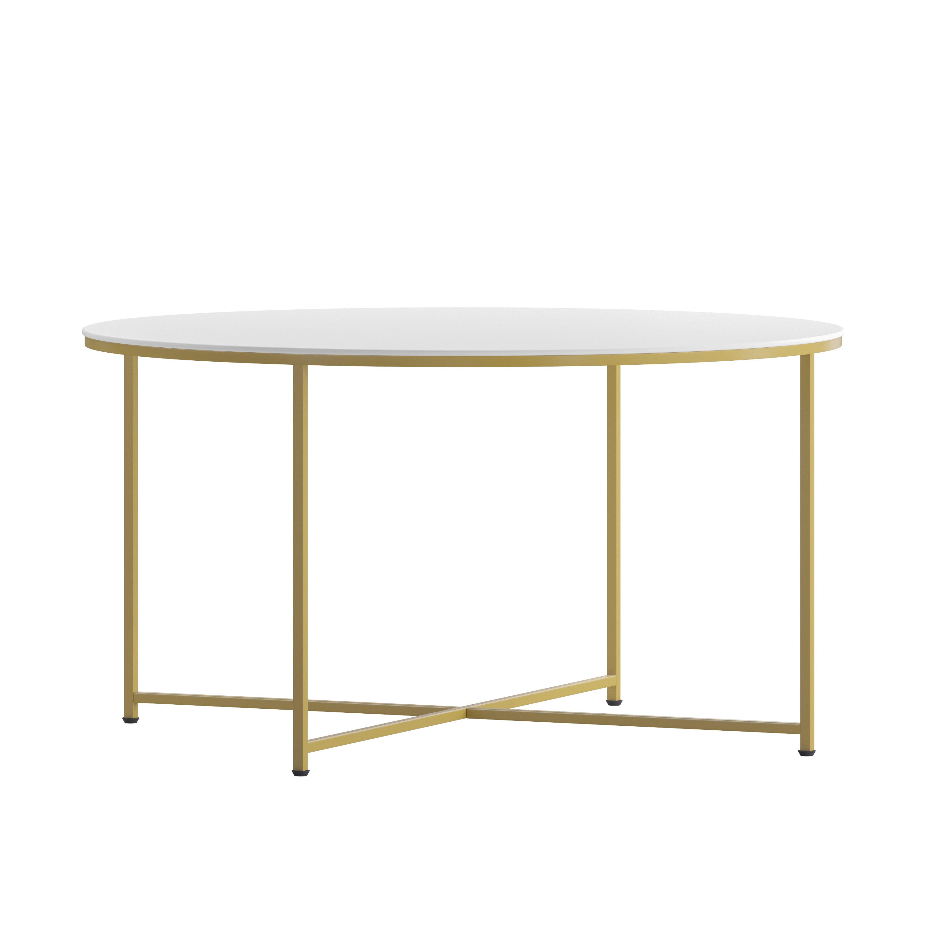 Hampstead Collection Coffee Table - Modern Laminate Accent Table with Crisscross Frame
