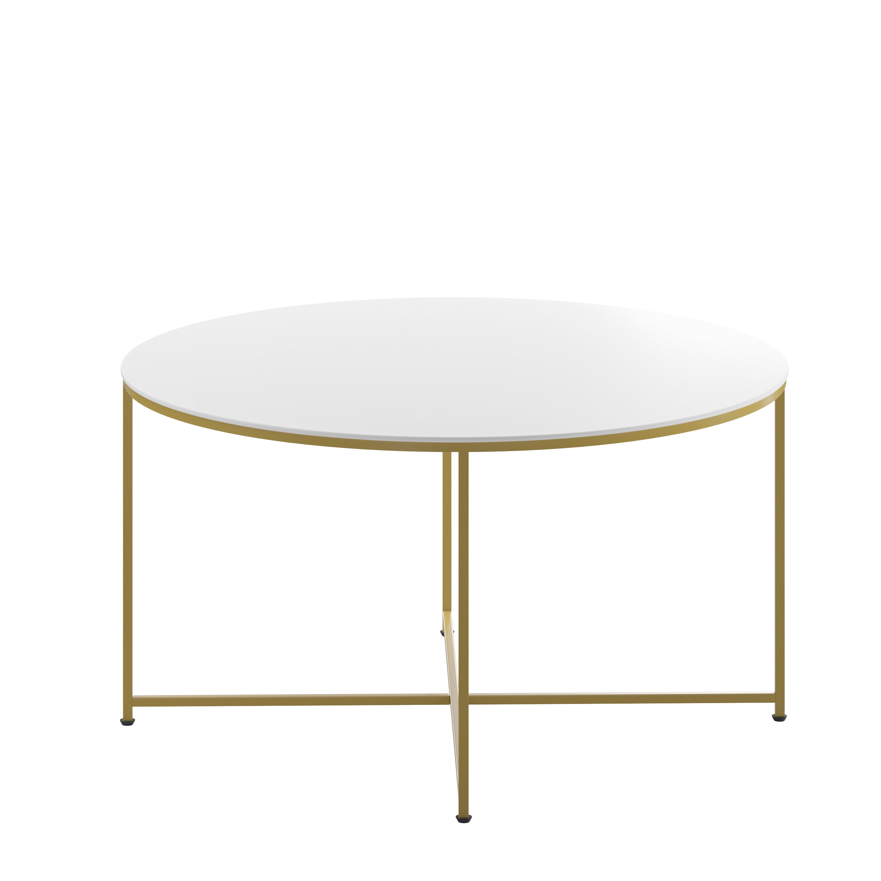 Hampstead Collection Coffee Table - Modern Laminate Accent Table with Crisscross Frame