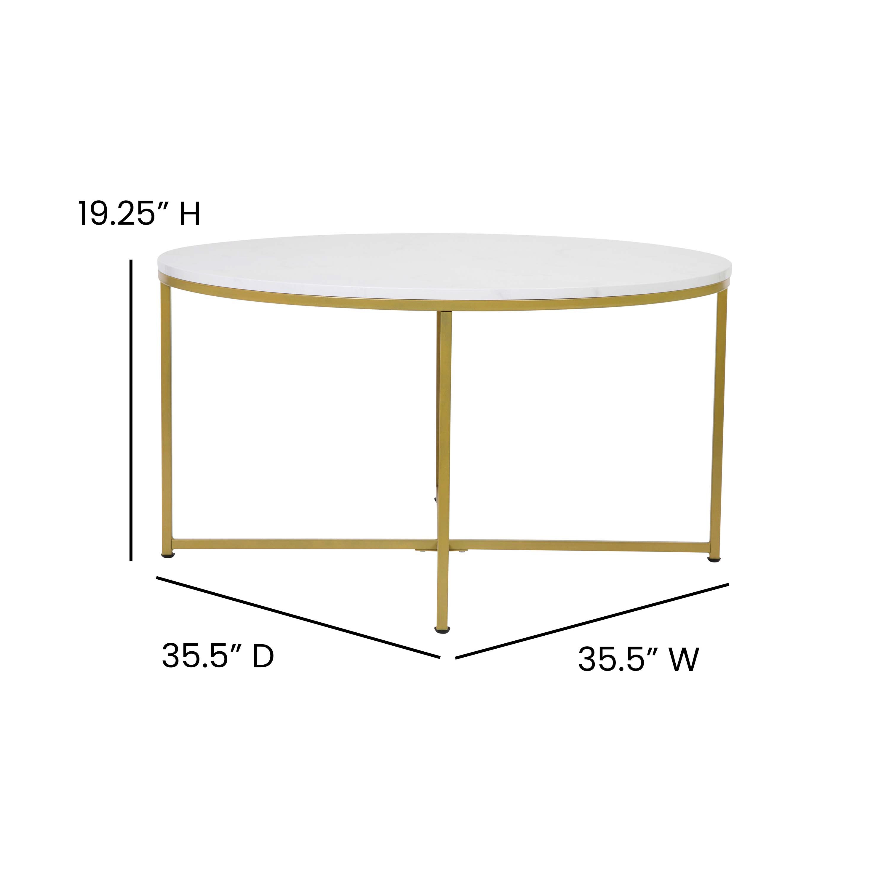 Hampstead Collection Coffee Table - Modern Laminate Accent Table with Crisscross Frame