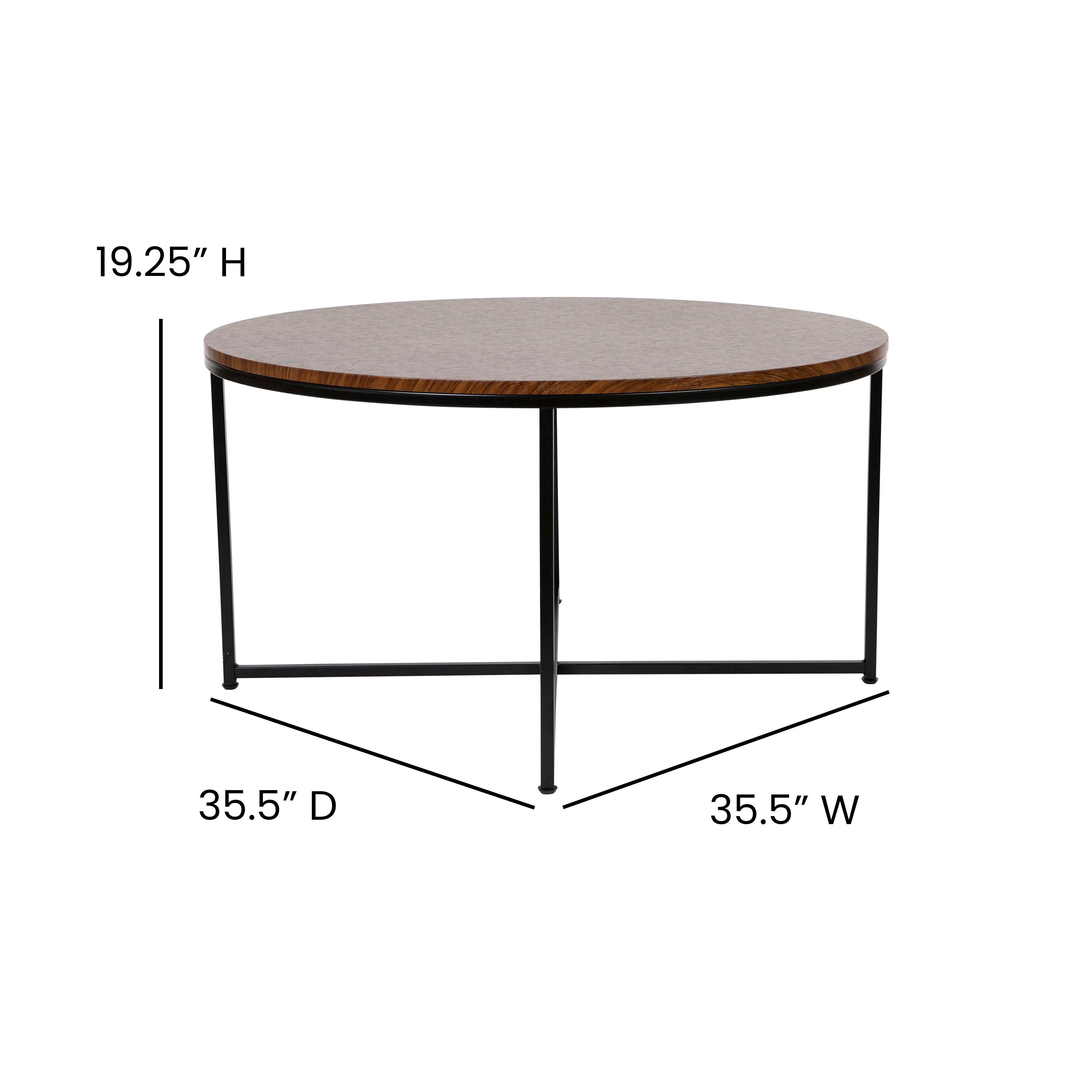 Hampstead Collection Coffee Table - Modern Laminate Accent Table with Crisscross Frame-Coffee Table-Flash Furniture-Wall2Wall Furnishings