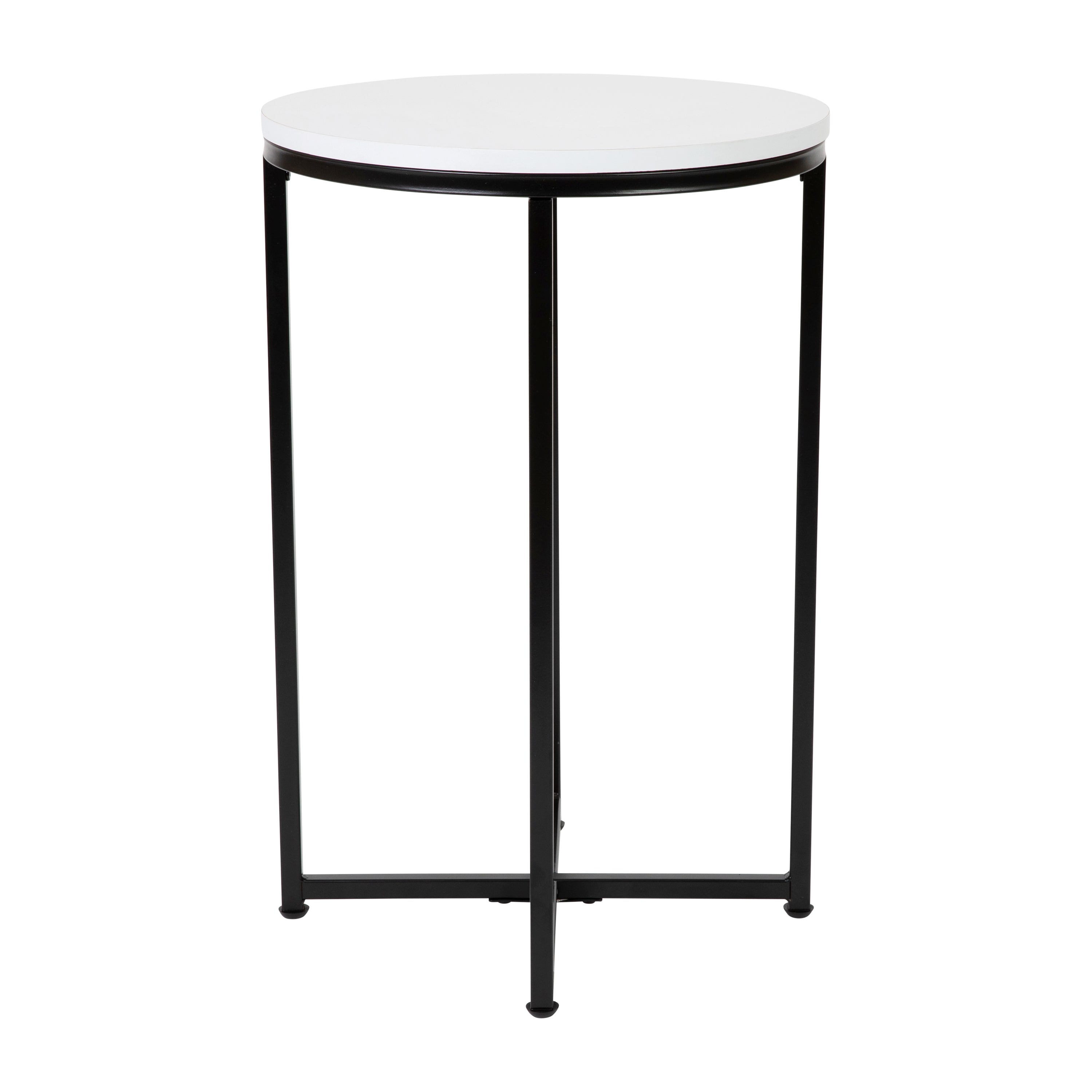 Hampstead Collection End Table - Modern Laminate Accent Table with Crisscross Frame