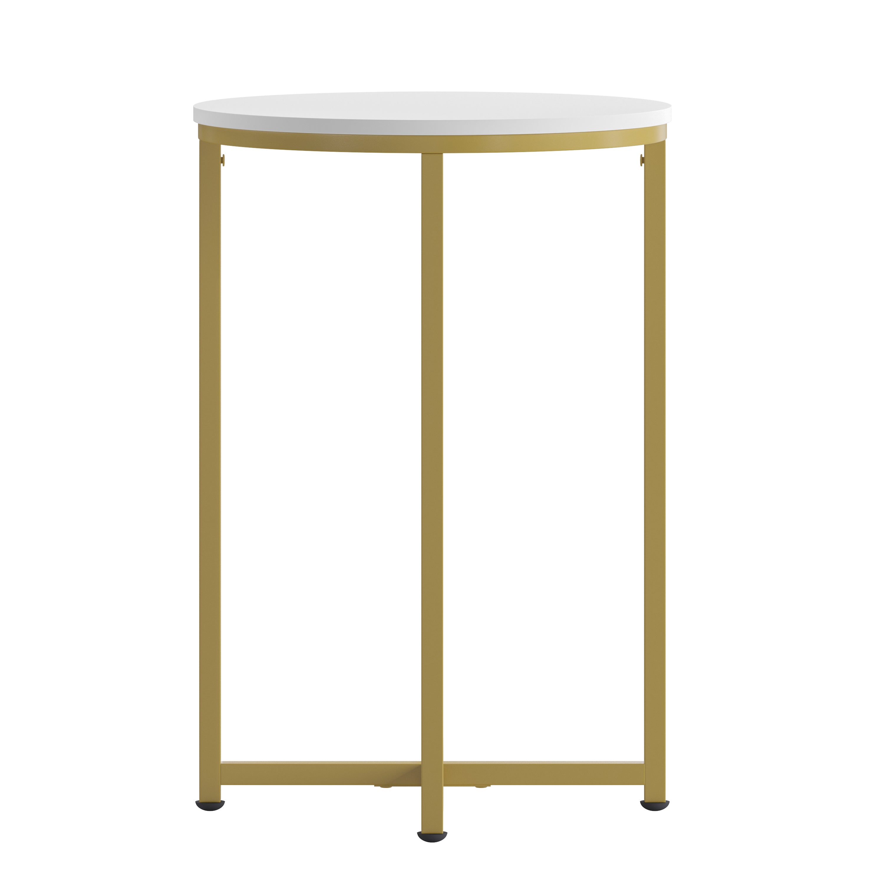 Hampstead Collection End Table - Modern Laminate Accent Table with Crisscross Frame