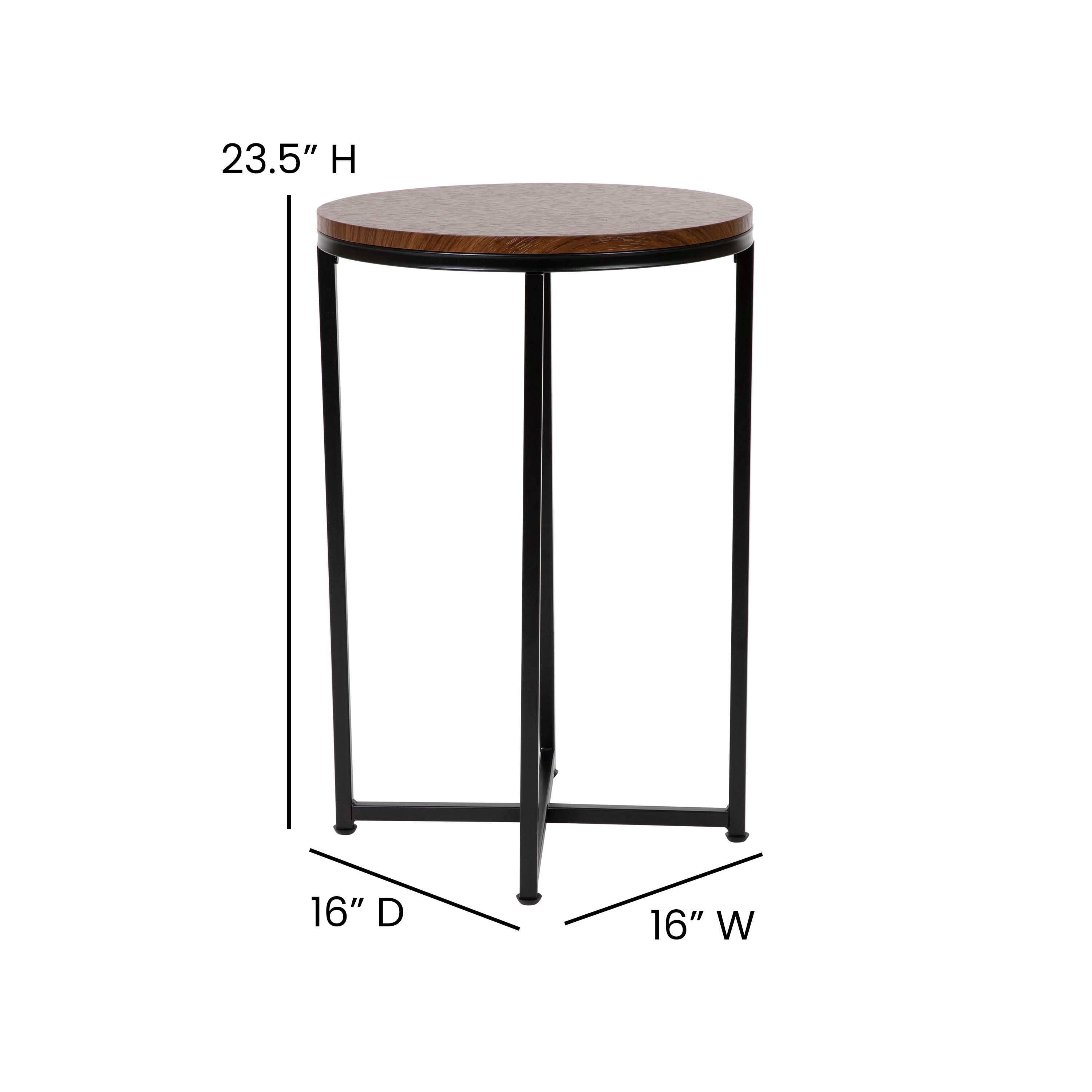 Hampstead Collection End Table - Modern Laminate Accent Table with Crisscross Frame
