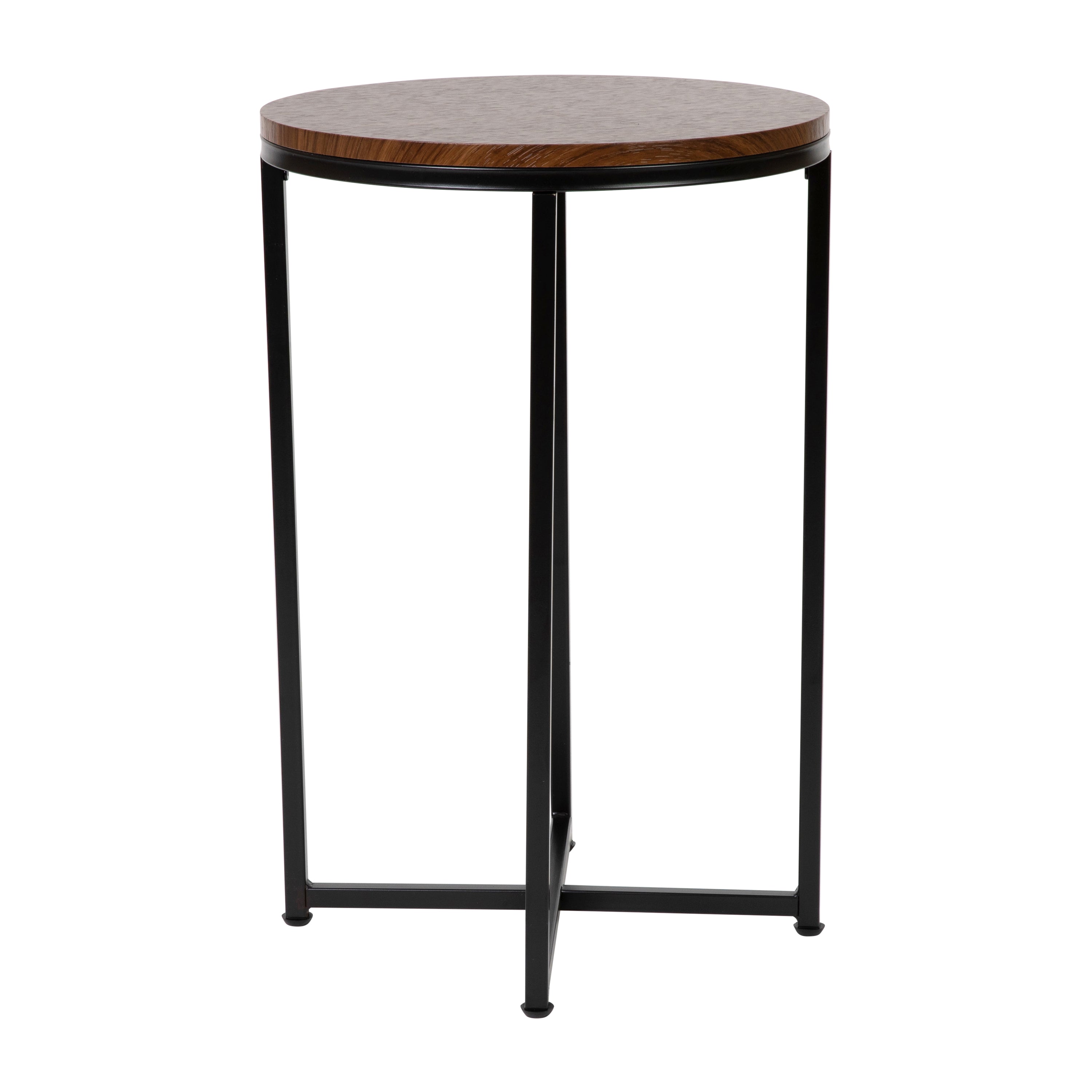 Hampstead Collection End Table - Modern Laminate Accent Table with Crisscross Frame