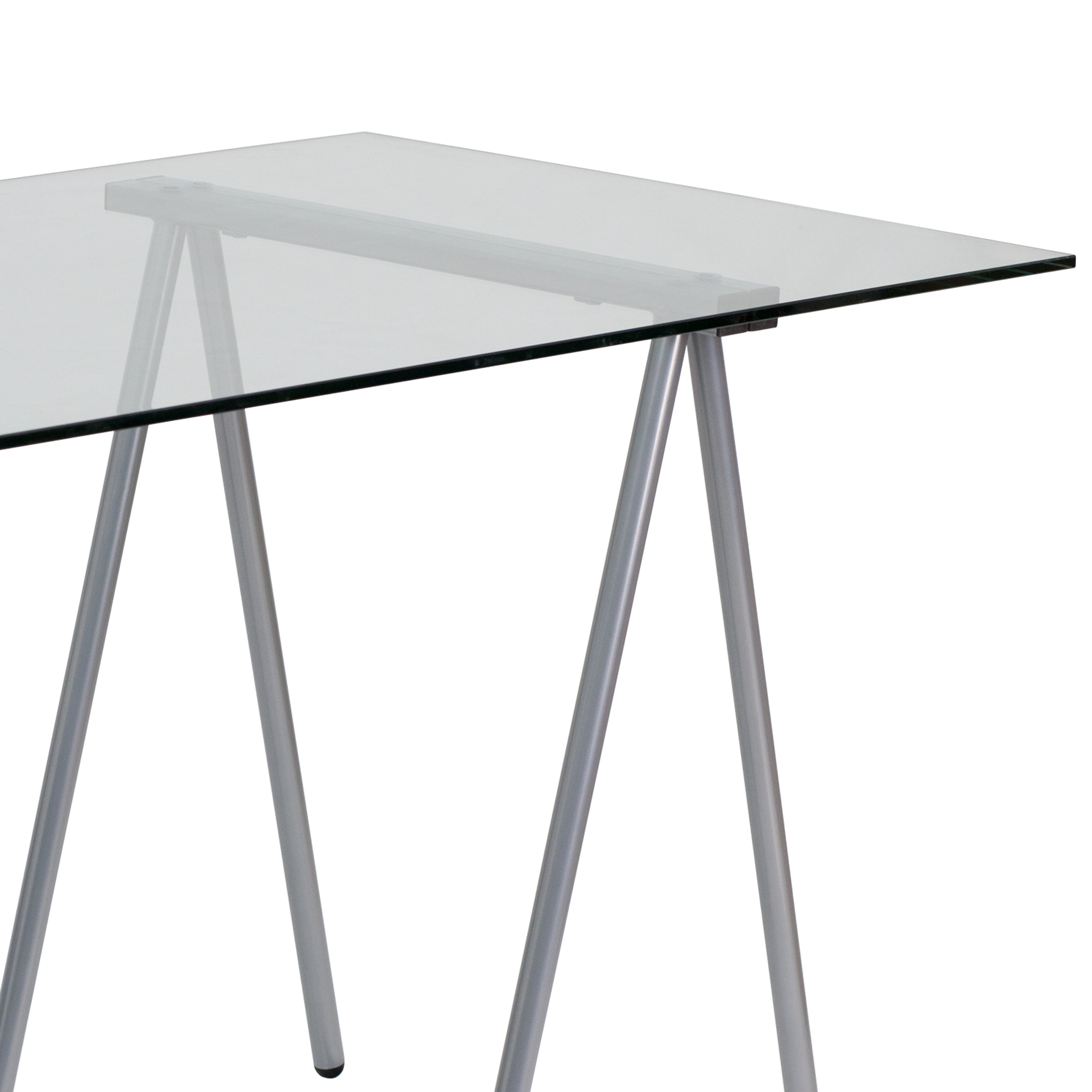 Glass Computer Desk-Desk-Flash Furniture-Wall2Wall Furnishings