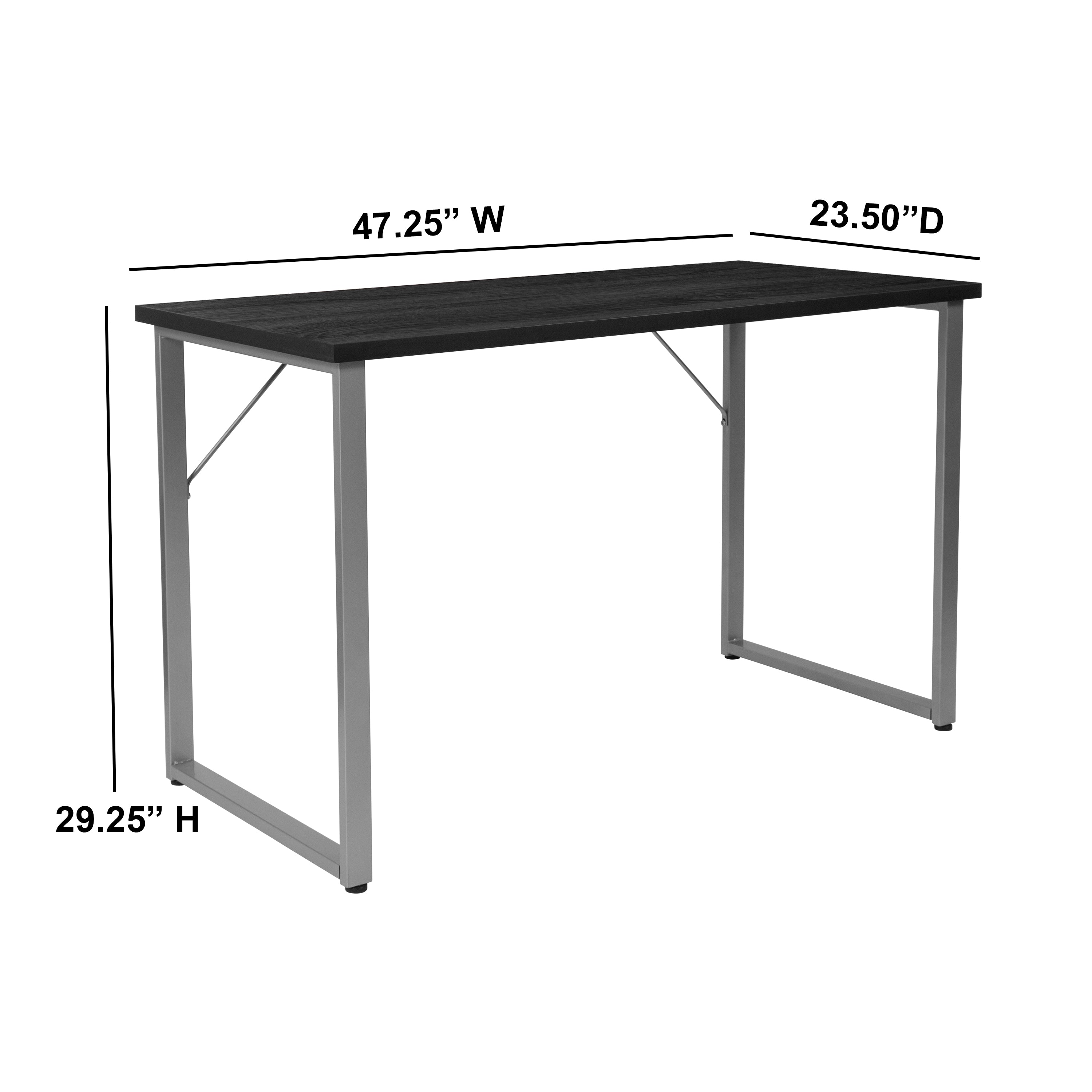 Harvey Computer Desk with Metal Frame-Desk-Flash Furniture-Wall2Wall Furnishings