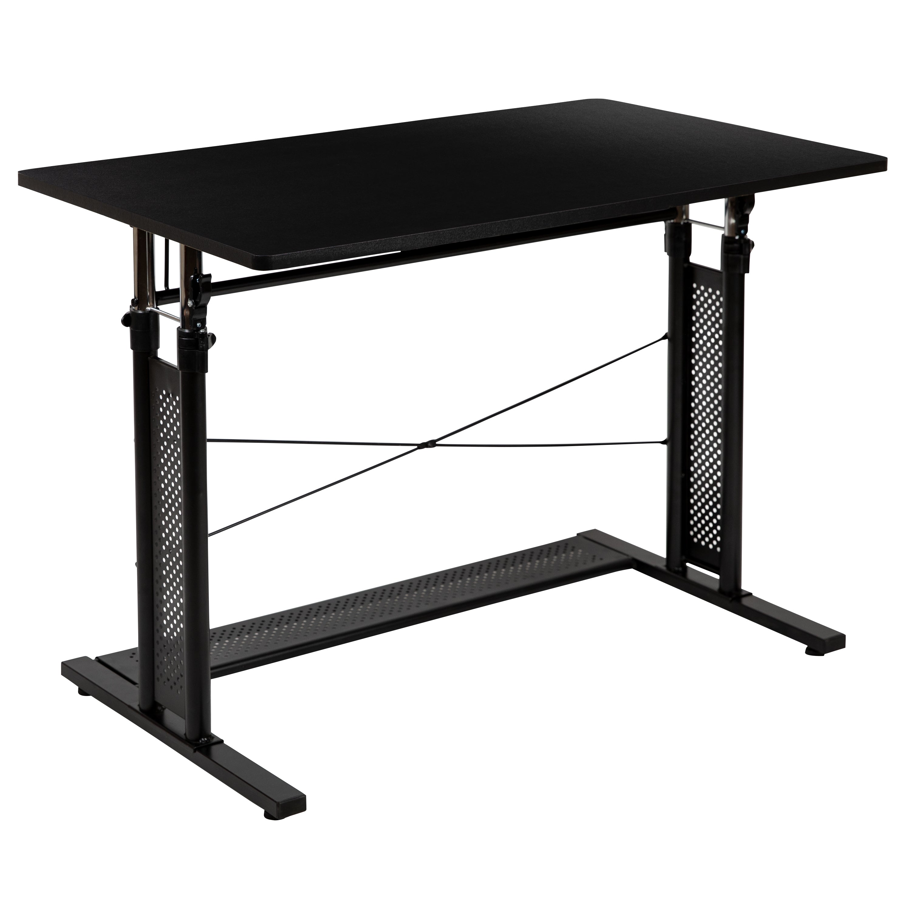 Height Adjustable (27.25-35.75"H) Sit to Stand Home Office Desk