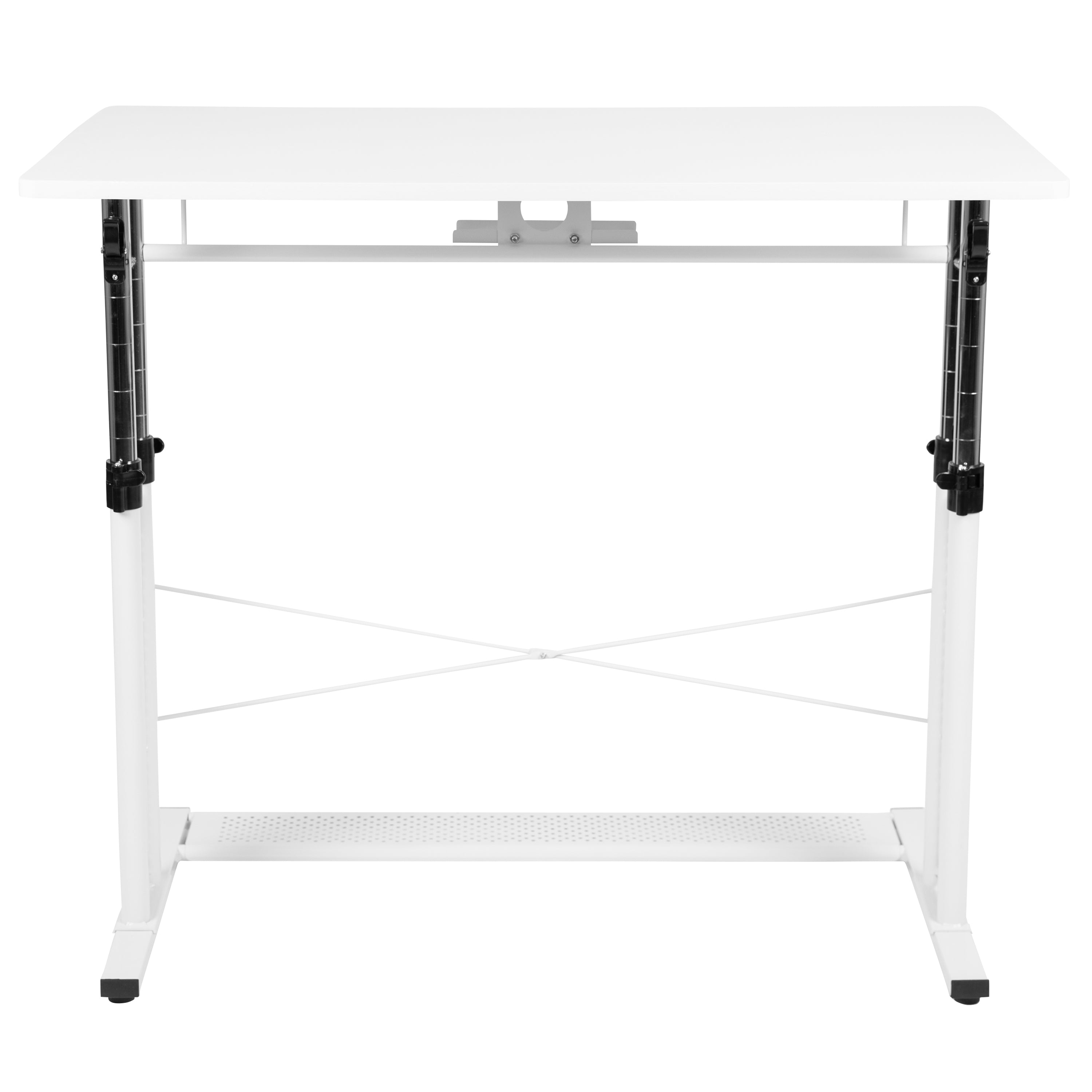 Height Adjustable (27.25-35.75"H) Sit to Stand Home Office Desk-Desk-Flash Furniture-Wall2Wall Furnishings