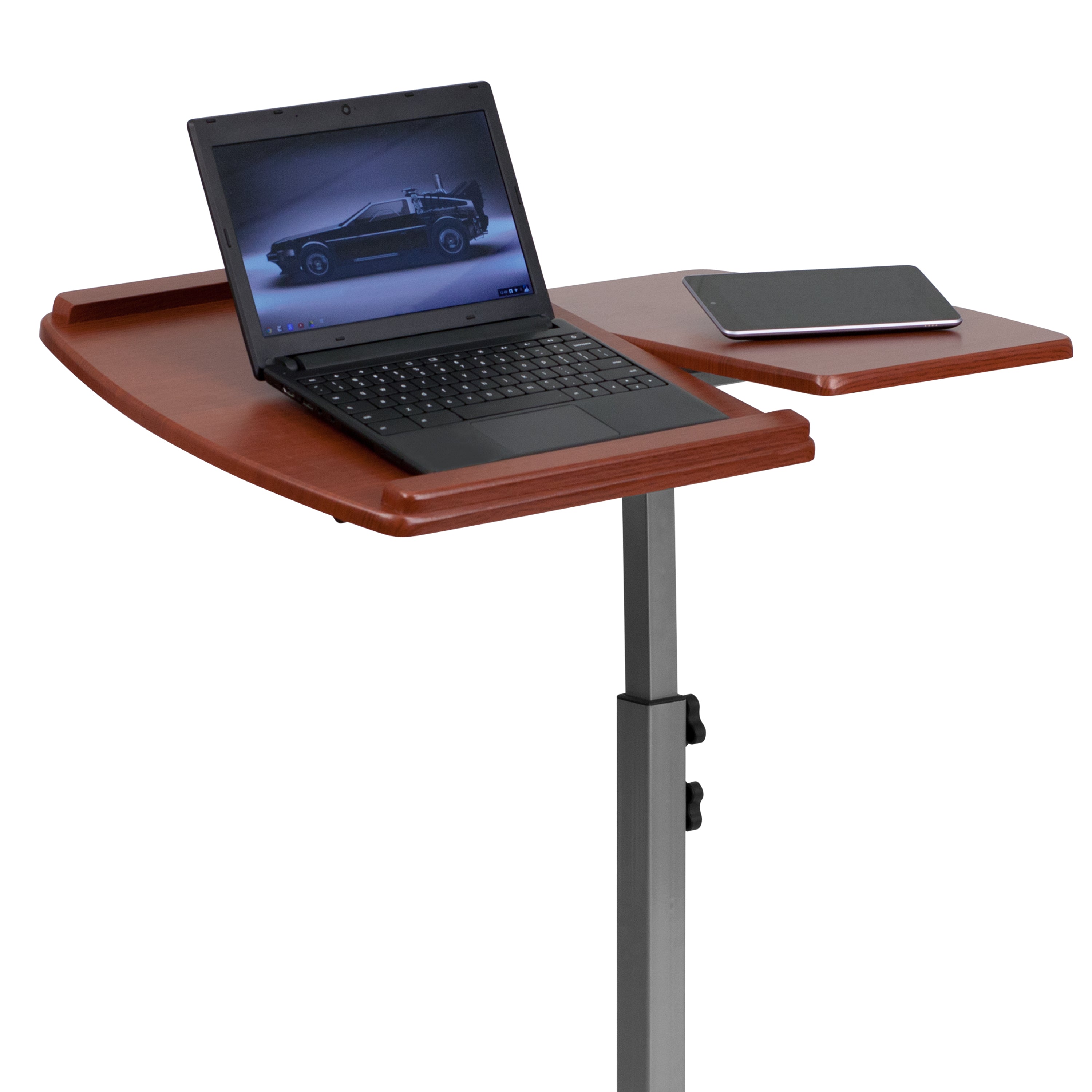 Angle and Height Adjustable Mobile Laptop Computer Table with Top-Desk-Flash Furniture-Wall2Wall Furnishings