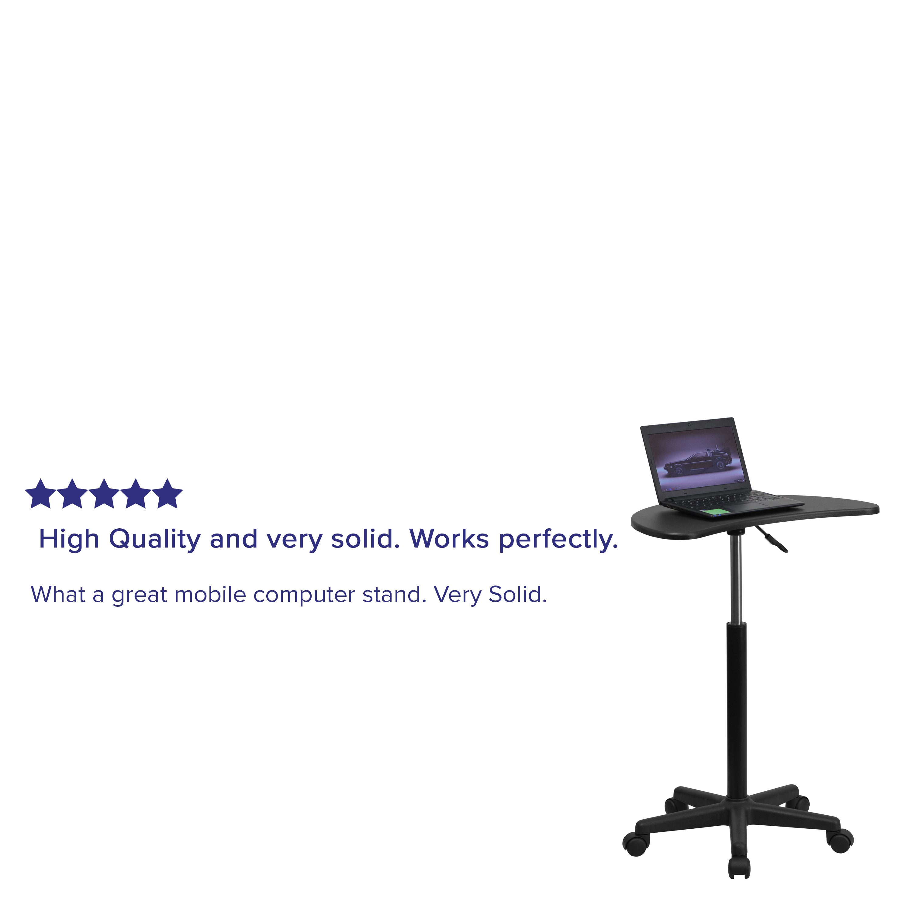 Sit to Stand Mobile Laptop Computer Desk - Portable Rolling Standing Desk