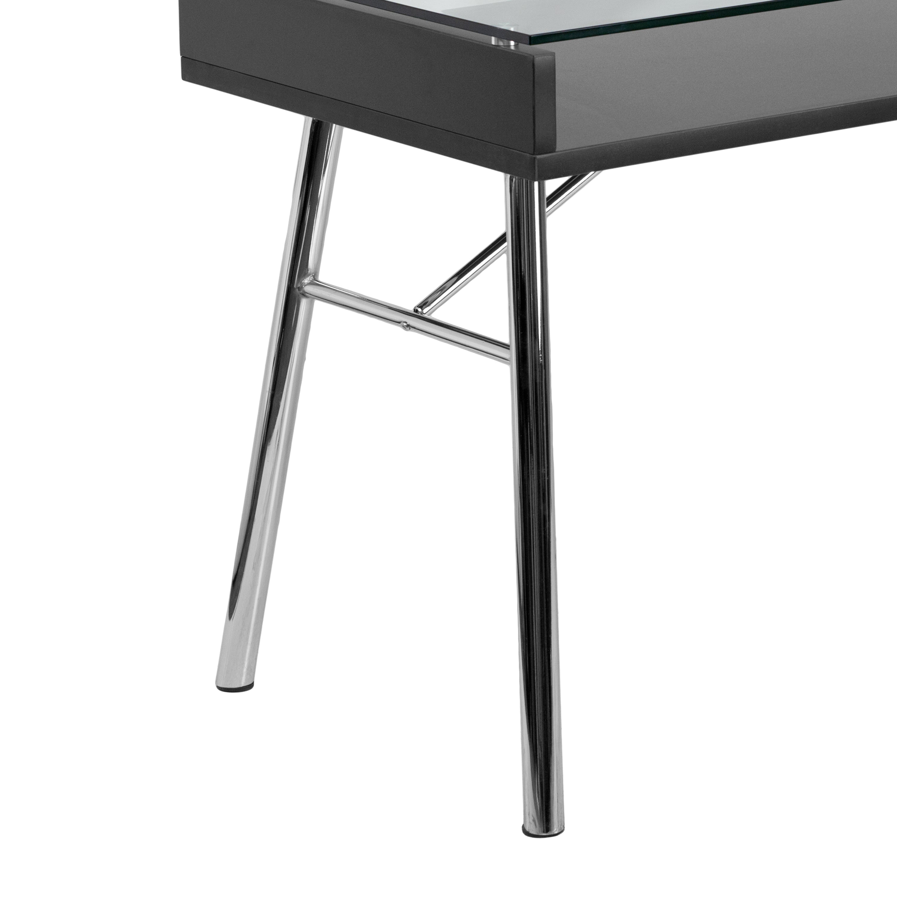 Brettford Desk with Tempered Glass Top-Desk-Flash Furniture-Wall2Wall Furnishings