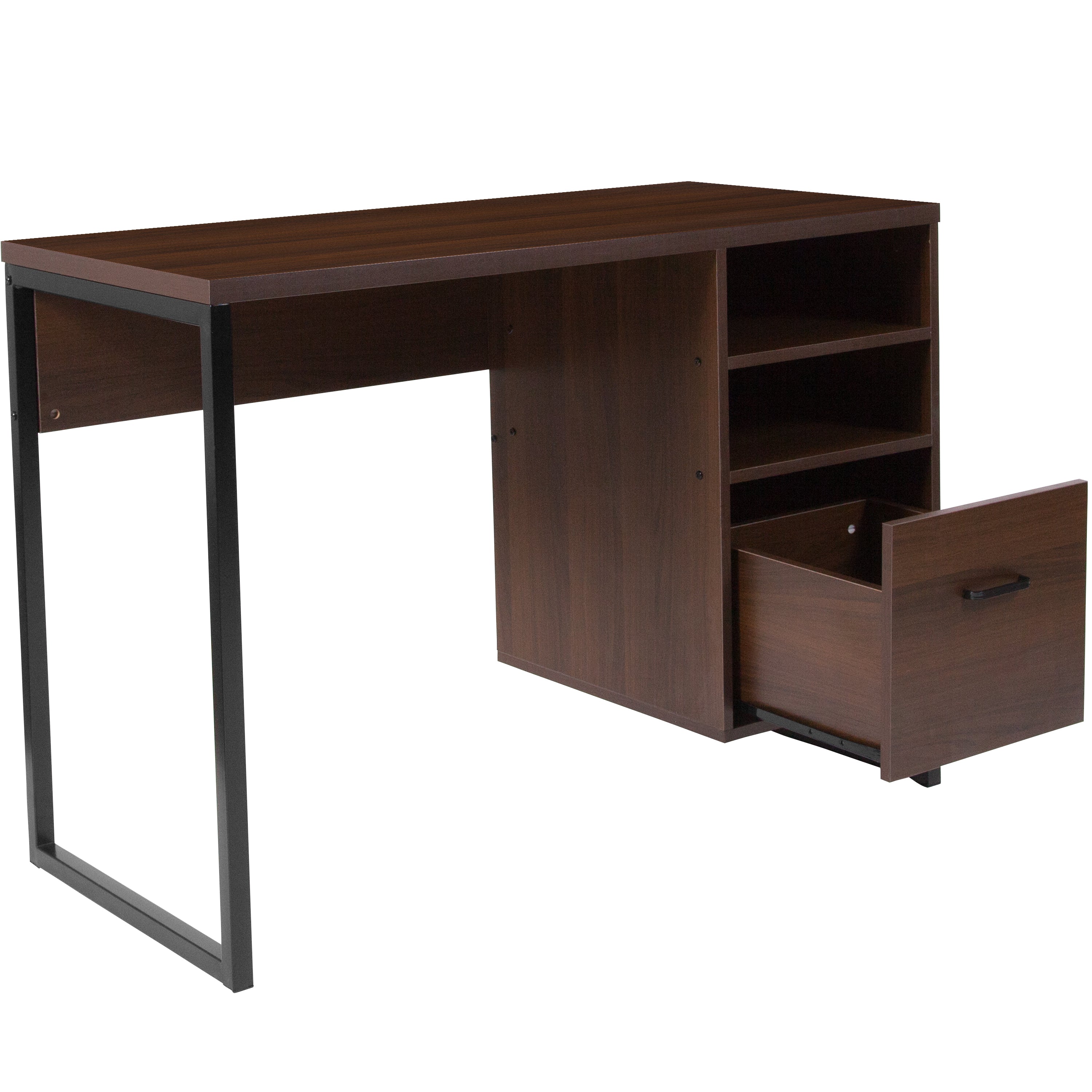 Northbrook Wood Grain Finish Computer Desk with Metal Frame