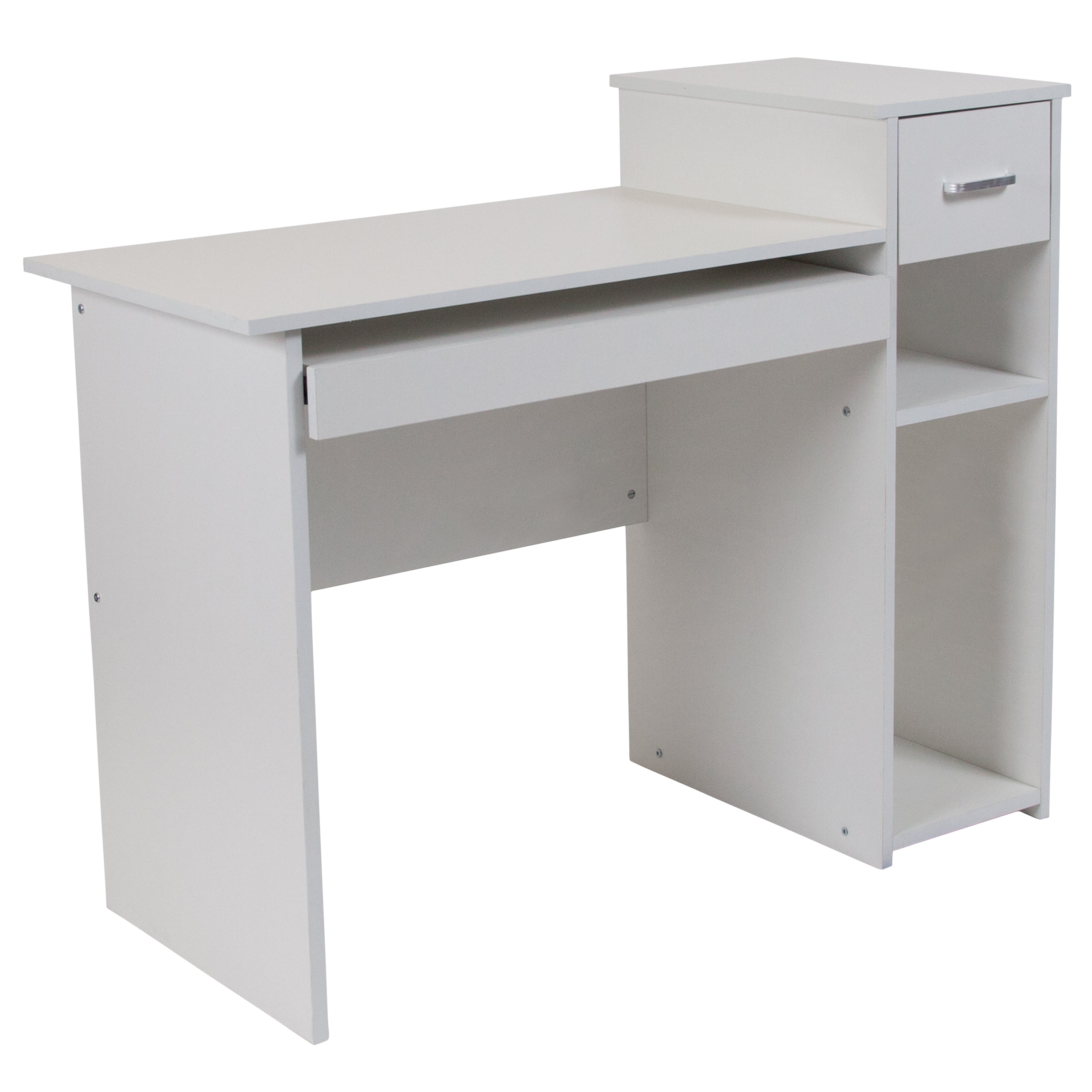 Highland Park Desk with Shelves and Drawer-Desk-Flash Furniture-Wall2Wall Furnishings