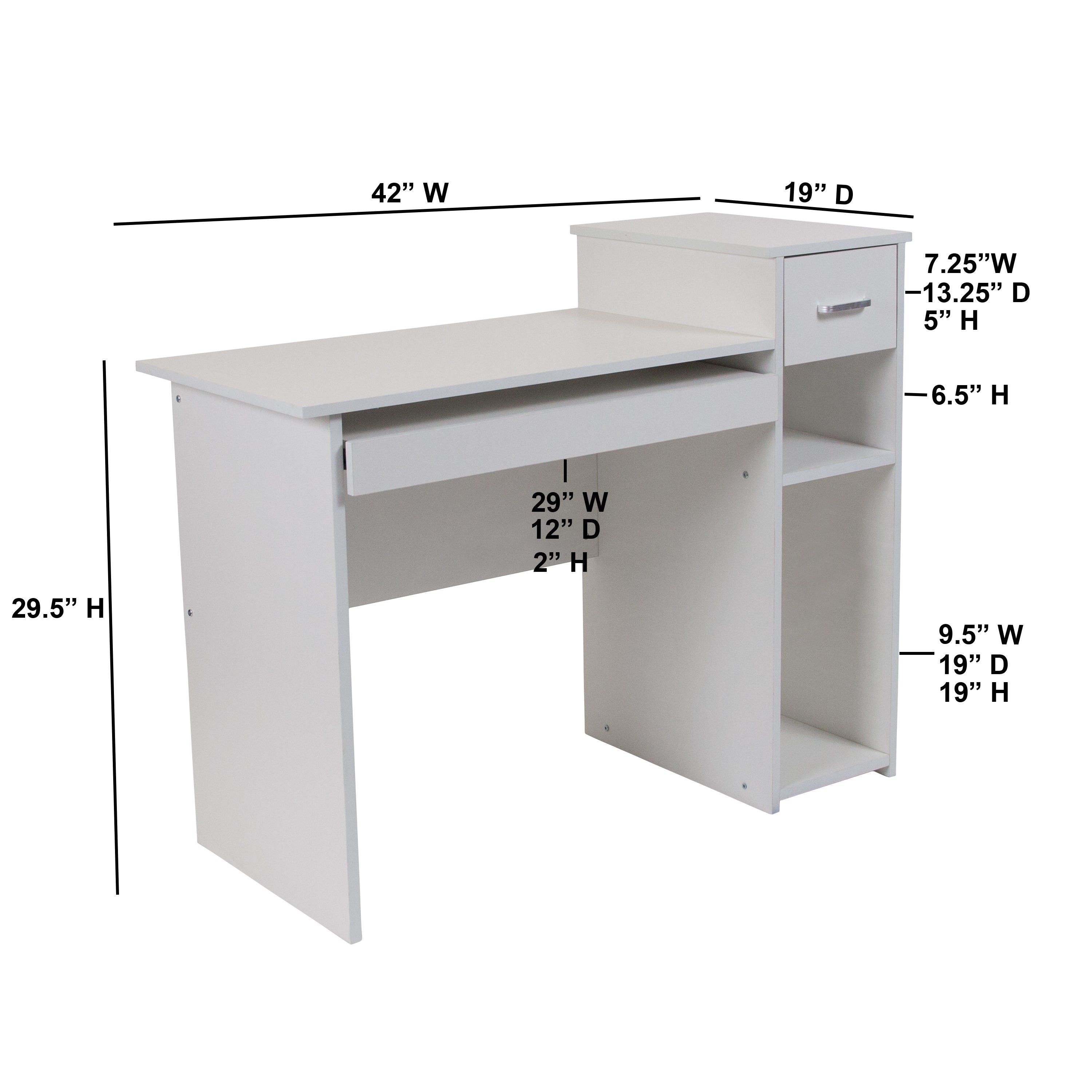 Highland Park Desk with Shelves and Drawer