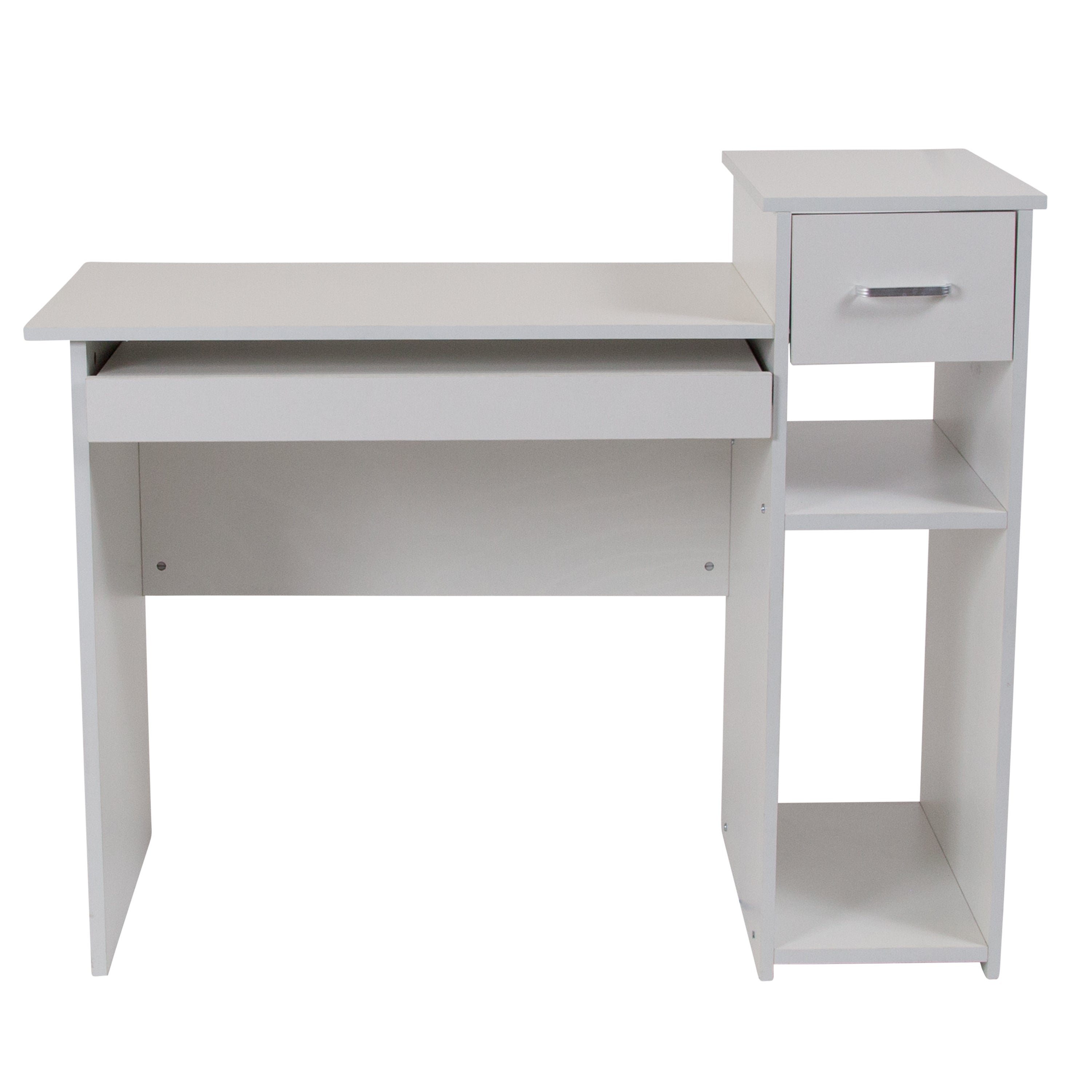 Highland Park Desk with Shelves and Drawer-Desk-Flash Furniture-Wall2Wall Furnishings