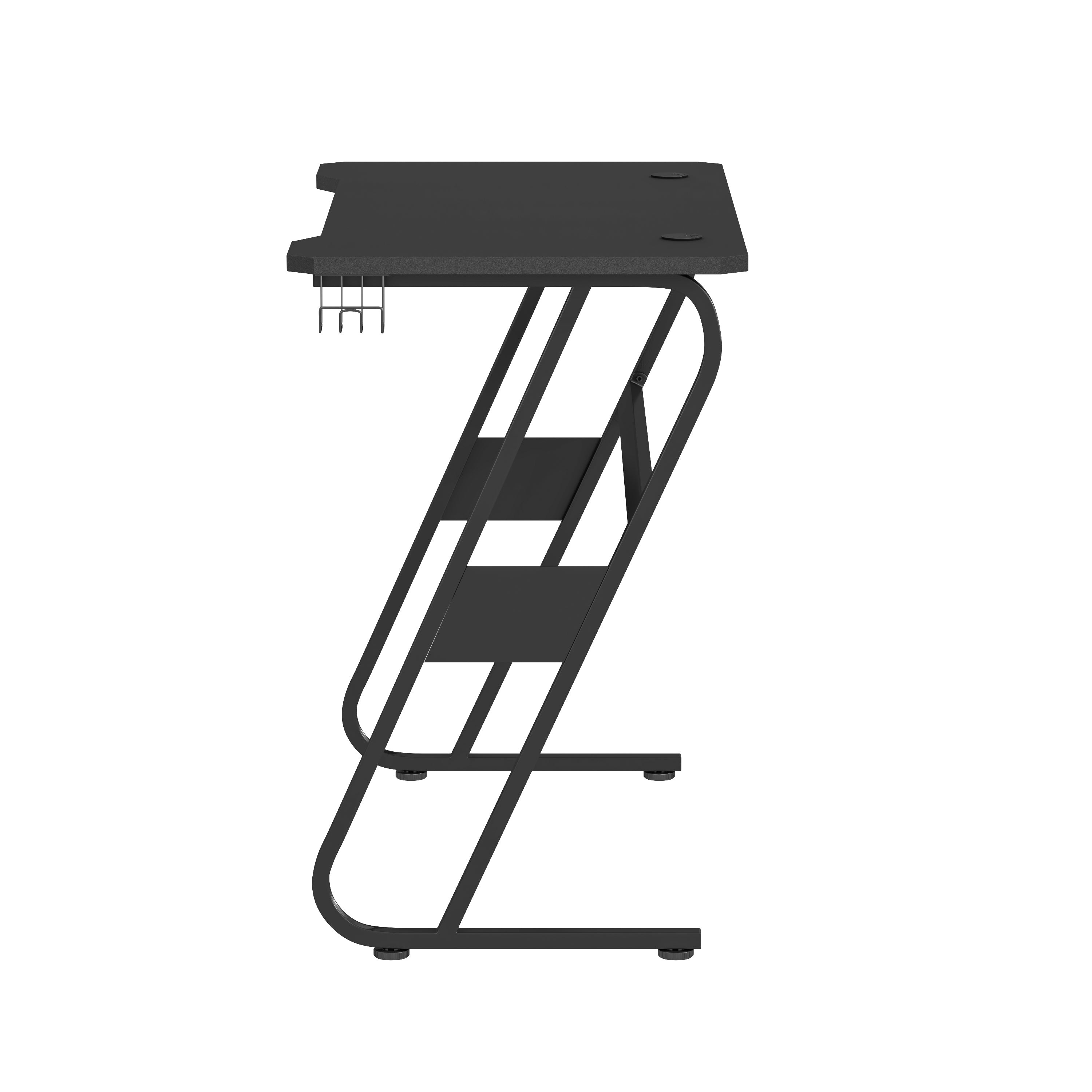 Gaming Ergonomic Desk with Cup Holder and Headphone Hook