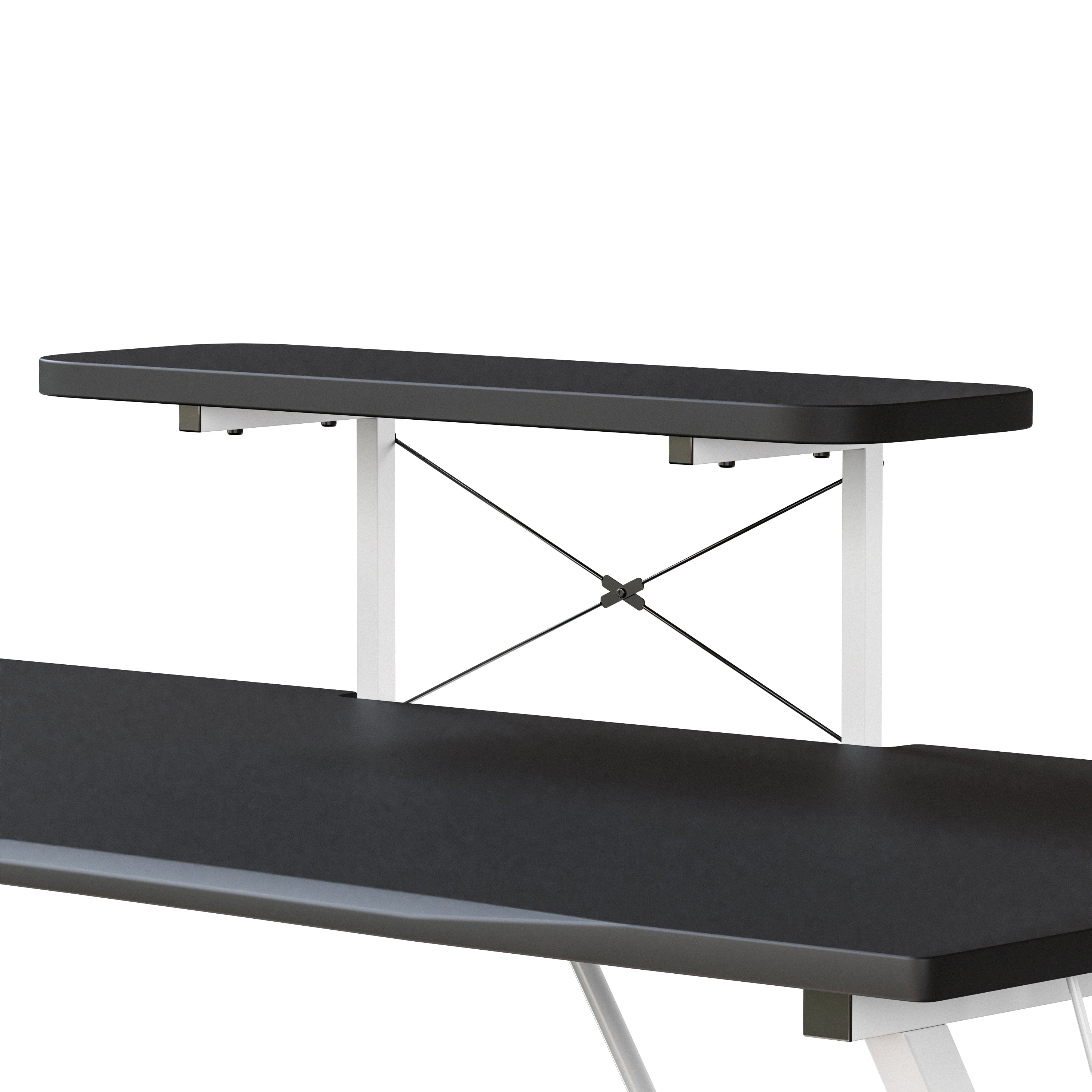 Gaming Desk with Cup Holder, Headphone Hook, and Monitor/Smartphone Stand