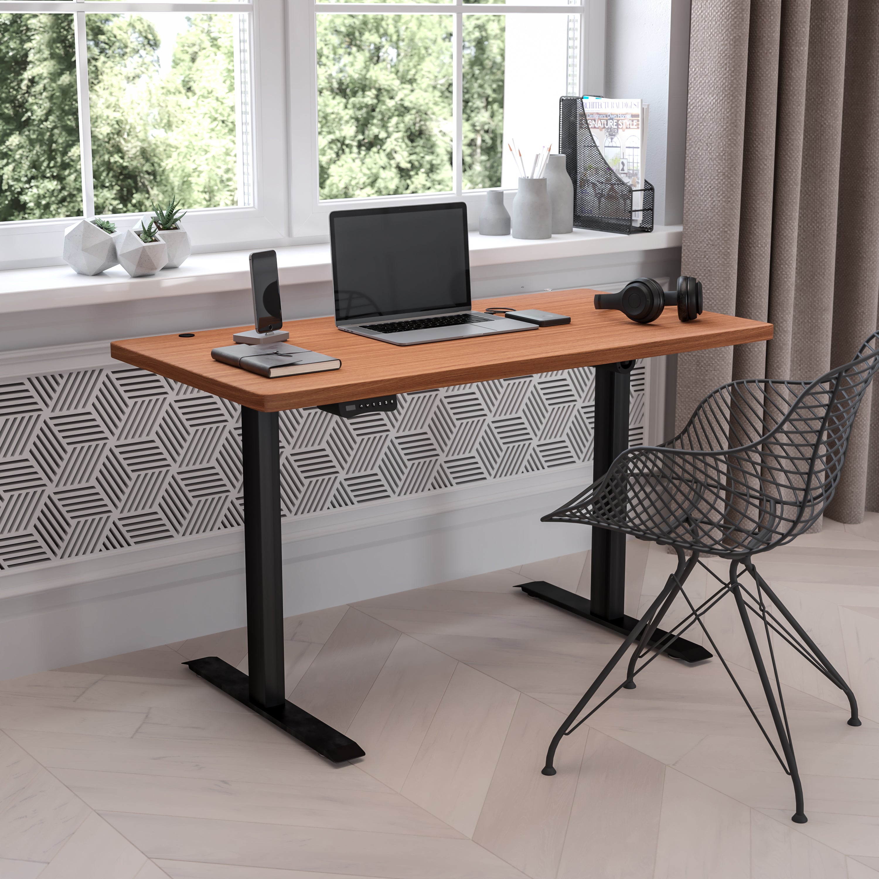 Electric Height Adjustable Standing Desk - Table Top 48" Wide - 24" Deep