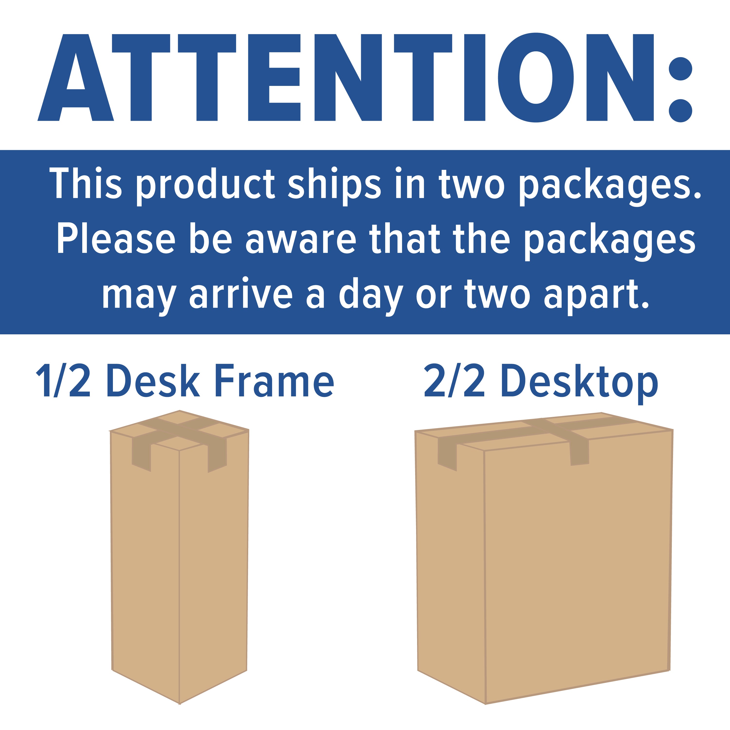 Electric Height Adjustable Standing Desk - Table Top 48" Wide - 24" Deep