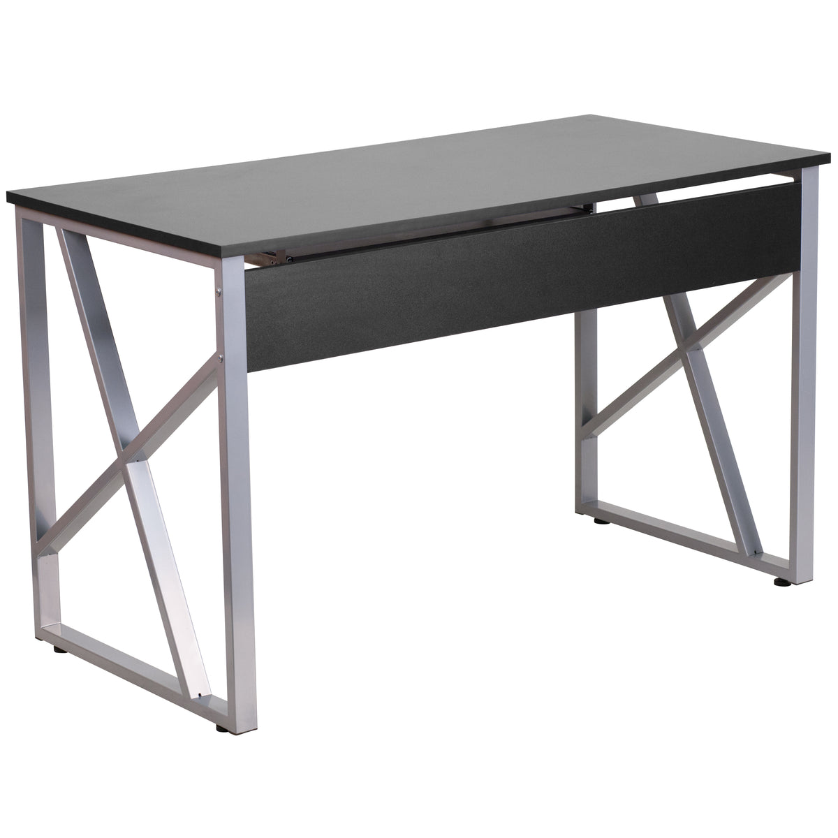 Computer Desk with Pull-Out Keyboard Tray and Cross-Brace Frame