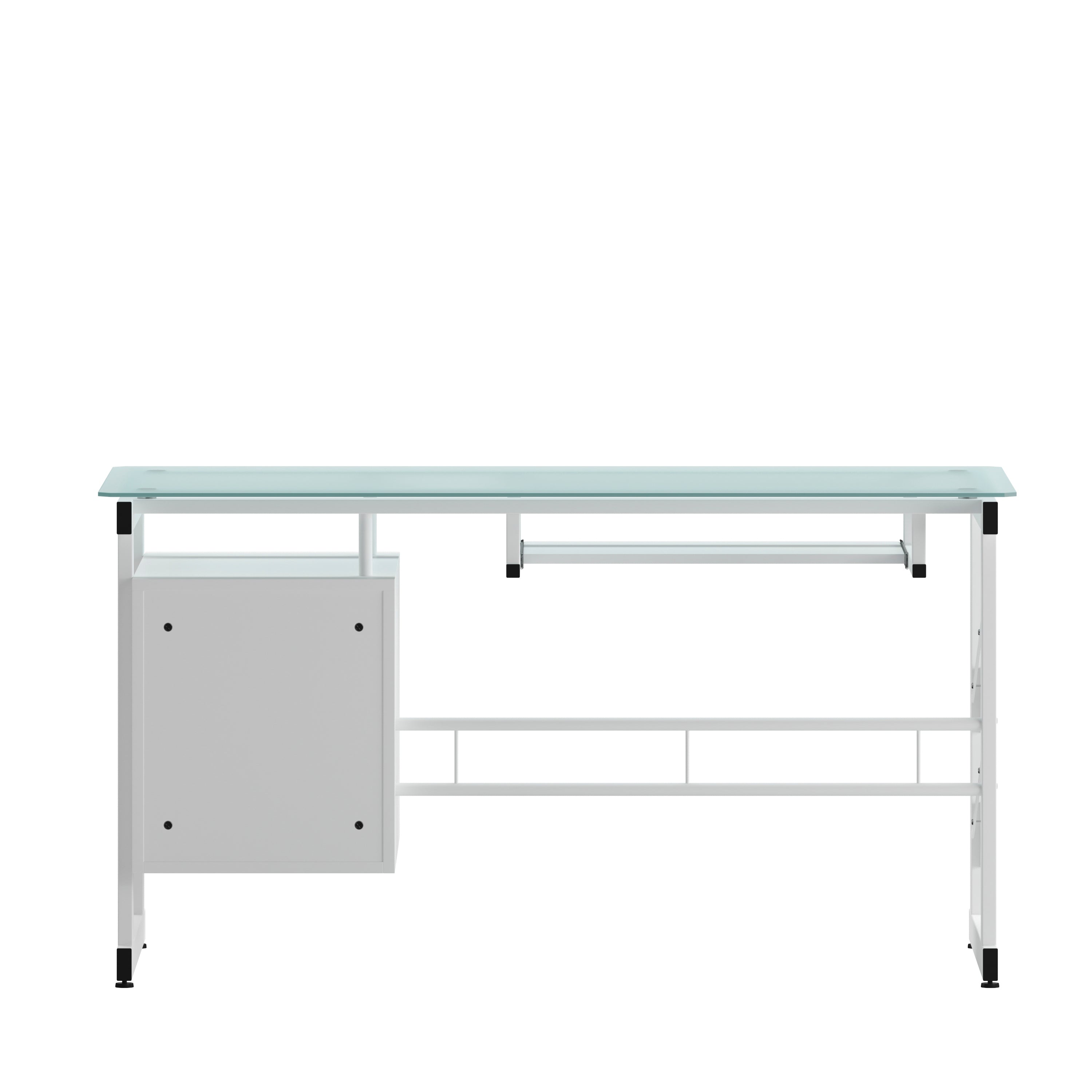 Computer Desk with Three Drawer Pedestal-Desk-Flash Furniture-Wall2Wall Furnishings