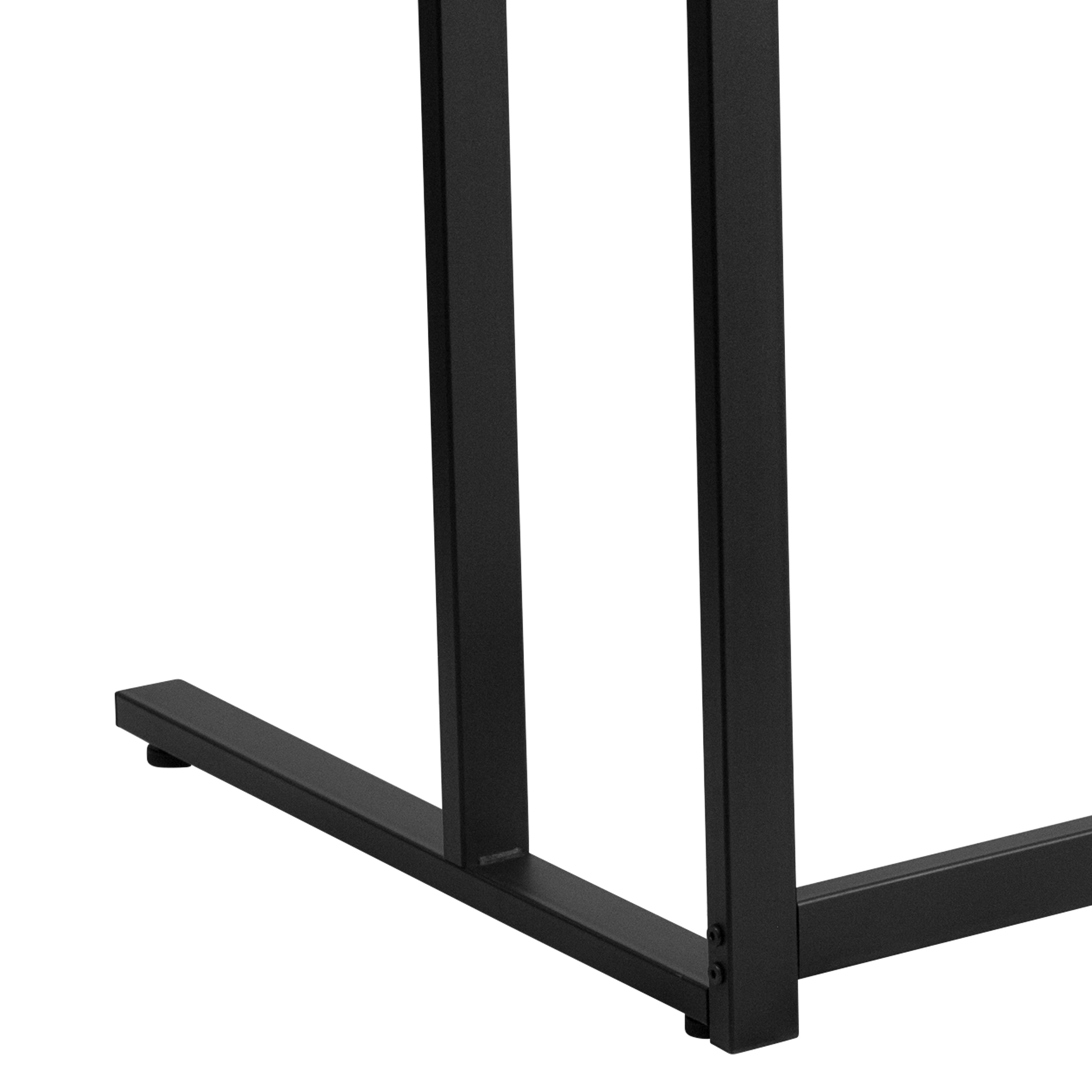 Glass Desk with Pedestal Frame-Desk-Flash Furniture-Wall2Wall Furnishings