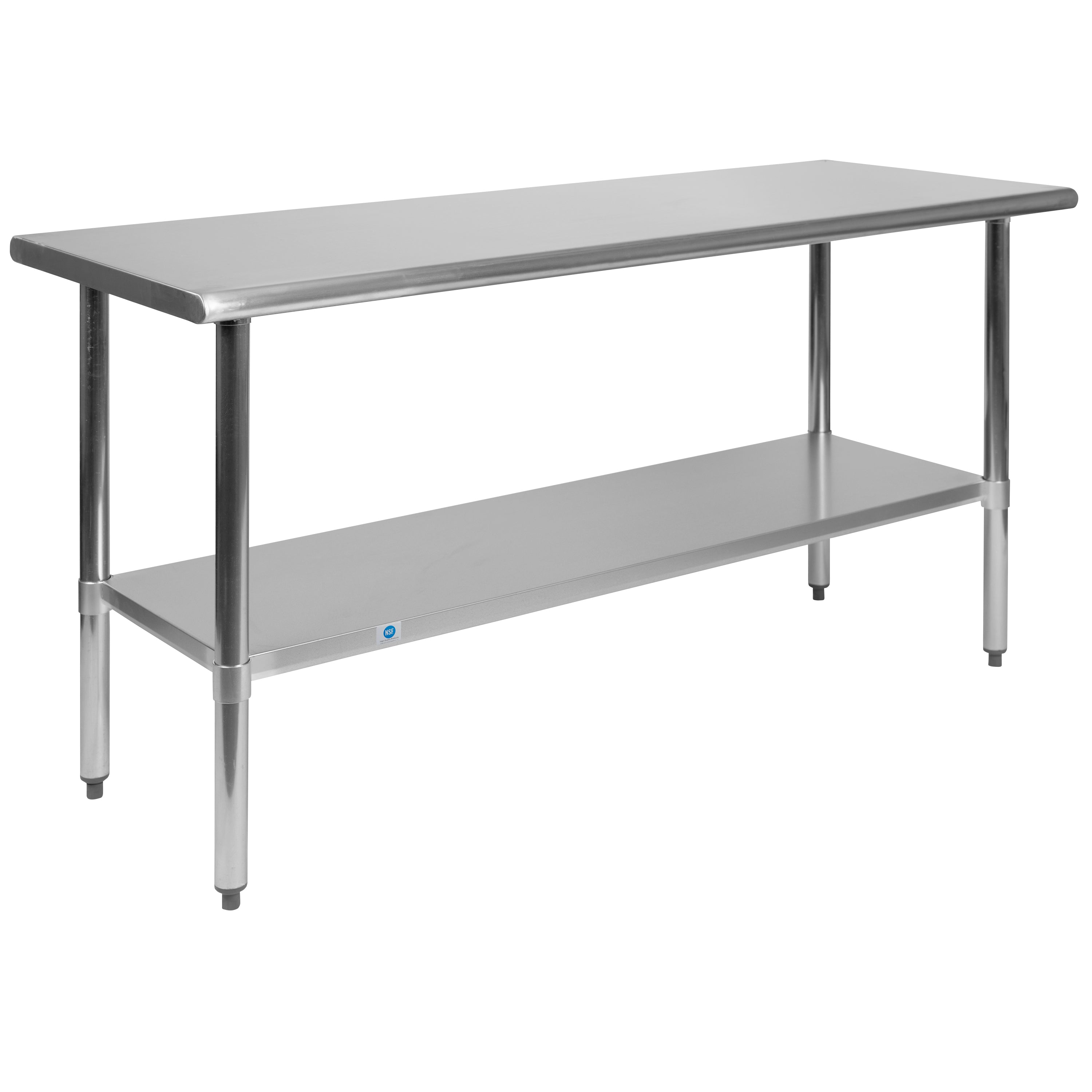 Stainless Steel 18 Gauge Prep and Work Table with Undershelf - NSF Certified-Worktable-Flash Furniture-Wall2Wall Furnishings