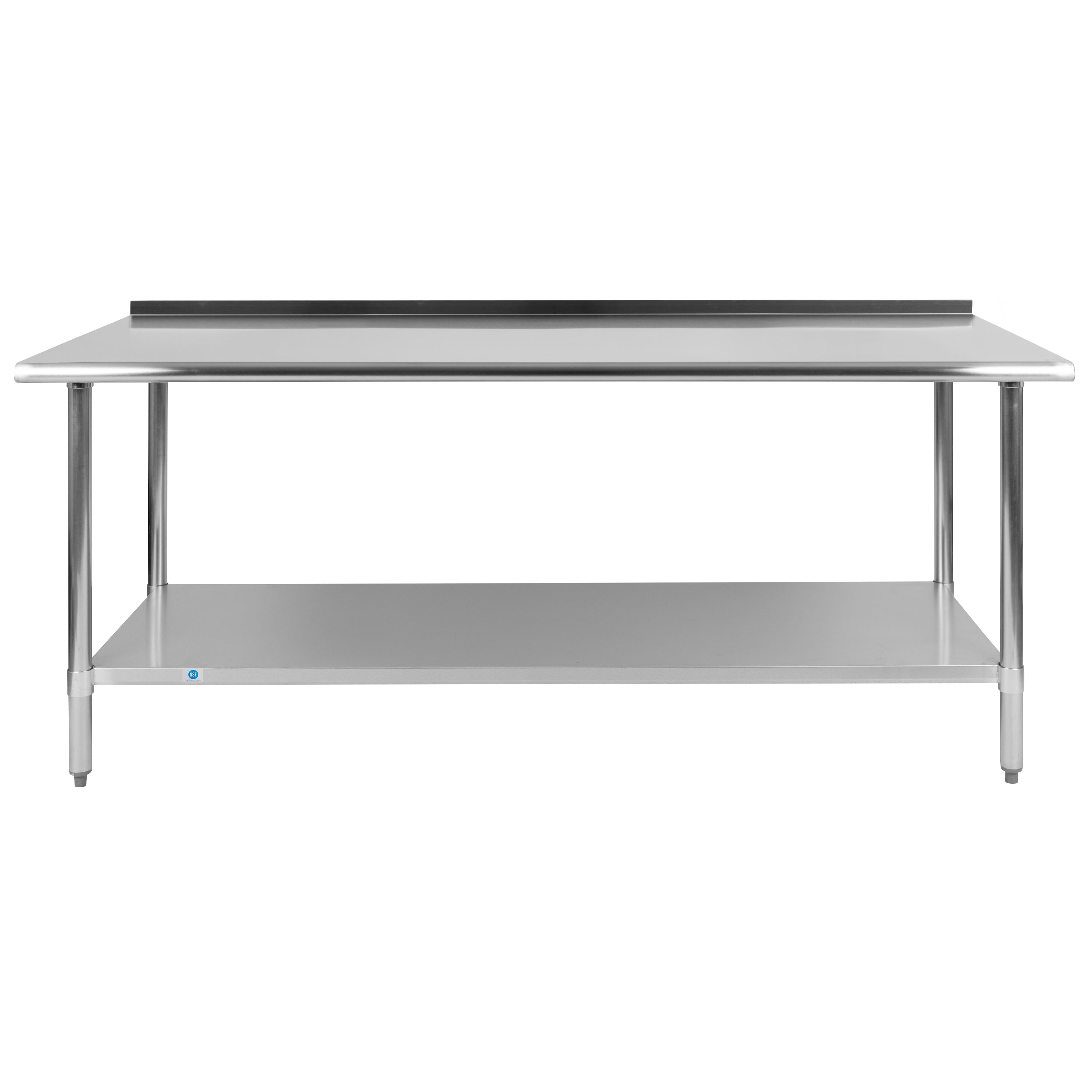 Stainless Steel 18 Gauge Prep and Work Table with 1.5" Backsplash and Undershelf, NSF-Worktable-Flash Furniture-Wall2Wall Furnishings