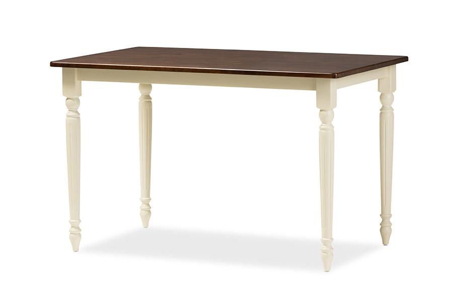 Napoleon French Country Cottage Buttermilk and "Cherry" Finishing Wood Dining Table