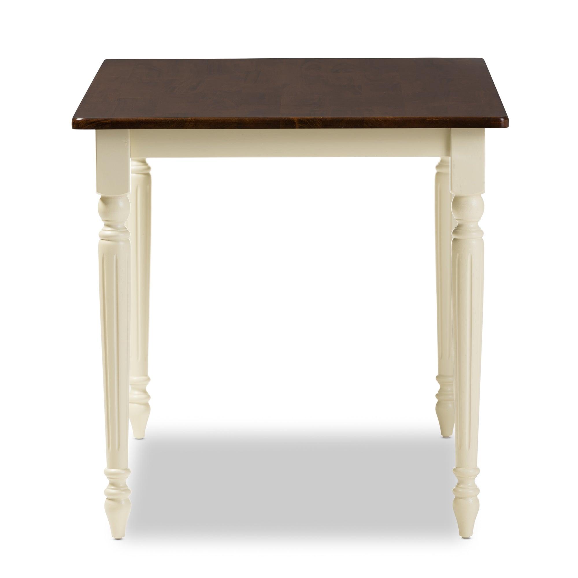 Napoleon French Country Cottage Buttermilk and "Cherry" Finishing Wood Dining Table