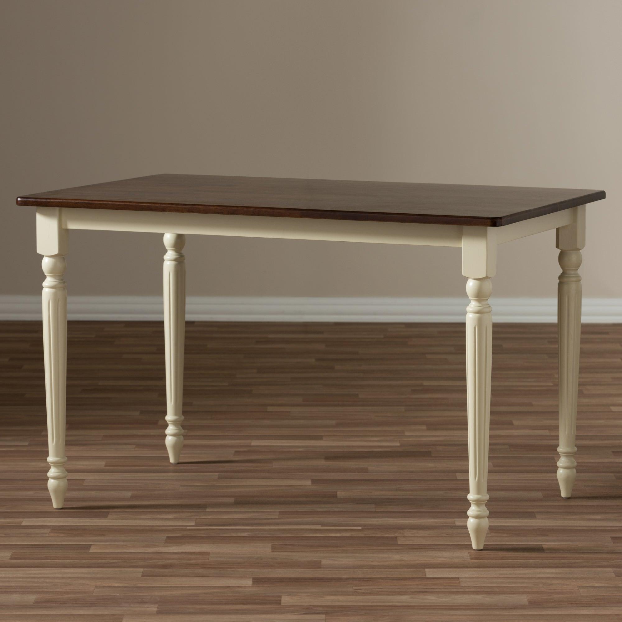 Napoleon French Country Cottage Buttermilk and "Cherry" Finishing Wood Dining Table