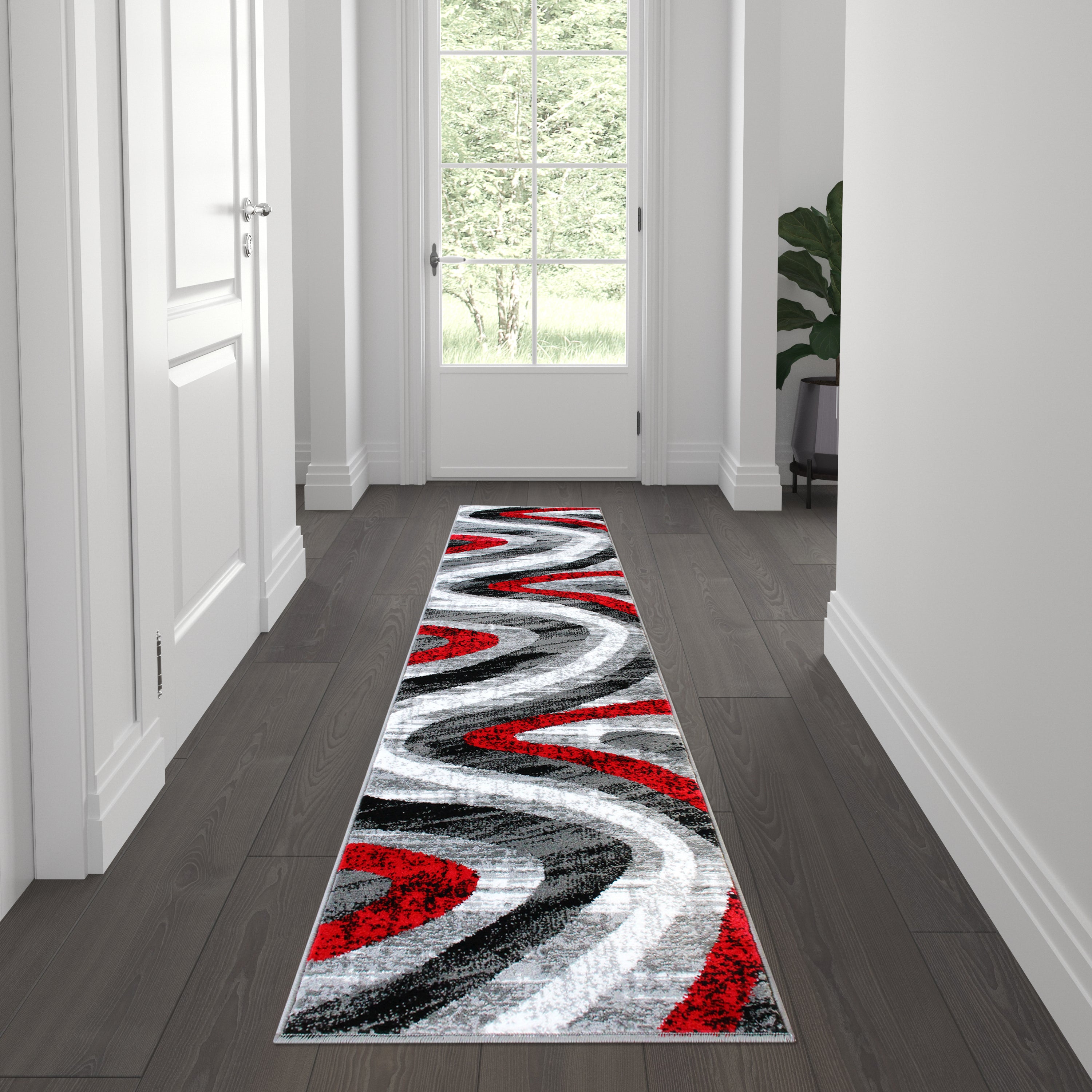Altum Collection Waves Olefin Area Rug with Jute Backing for Entryway, Living Room, Bedroom-Indoor Area Rug-Flash Furniture-Wall2Wall Furnishings