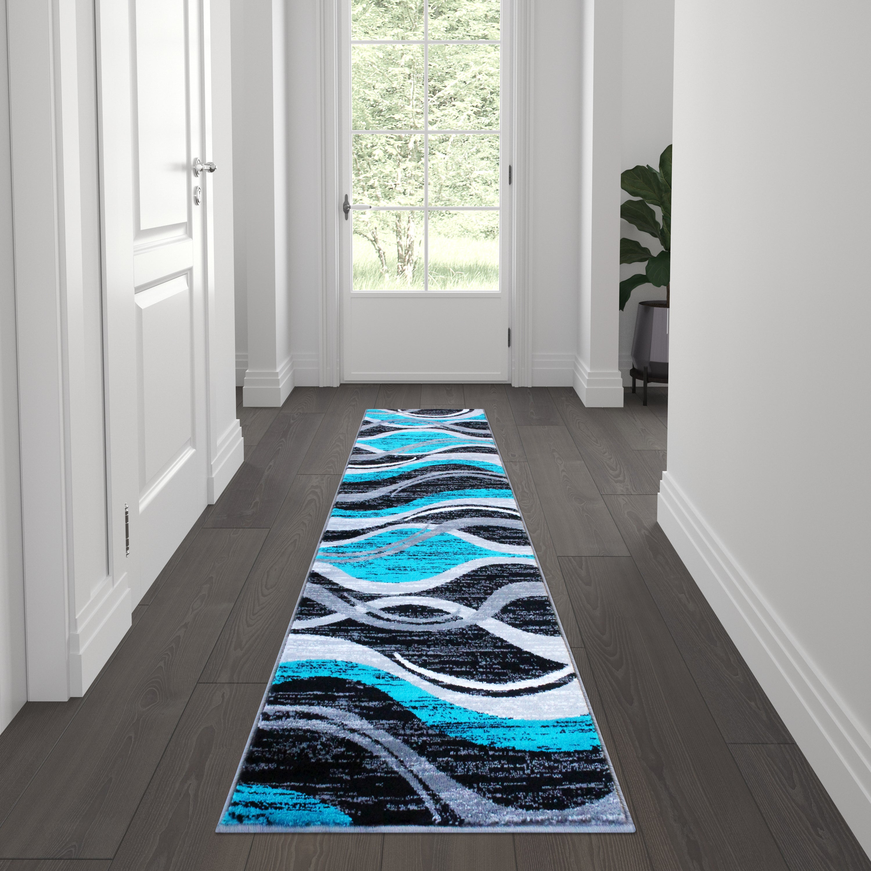 Wisp Collection Rippled Olefin Area Rug with Jute Backing for Entryway, Living Room, Bedroom-Indoor Area Rug-Flash Furniture-Wall2Wall Furnishings