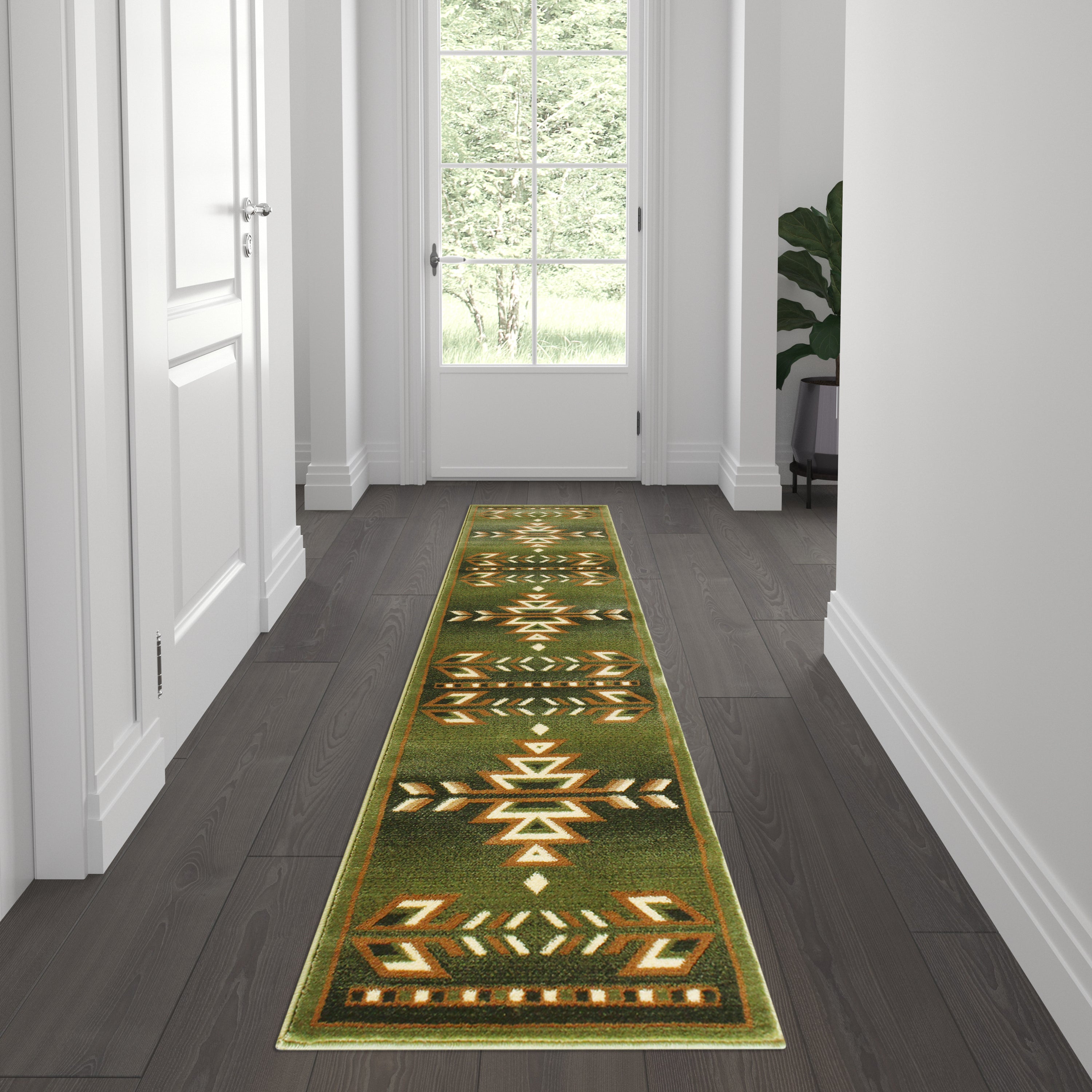 Lodi Collection Southwestern Area Rug - Olefin Rug with Jute Backing for Hallway, Entryway, Bedroom, Living Room-Area Rug-Flash Furniture-Wall2Wall Furnishings