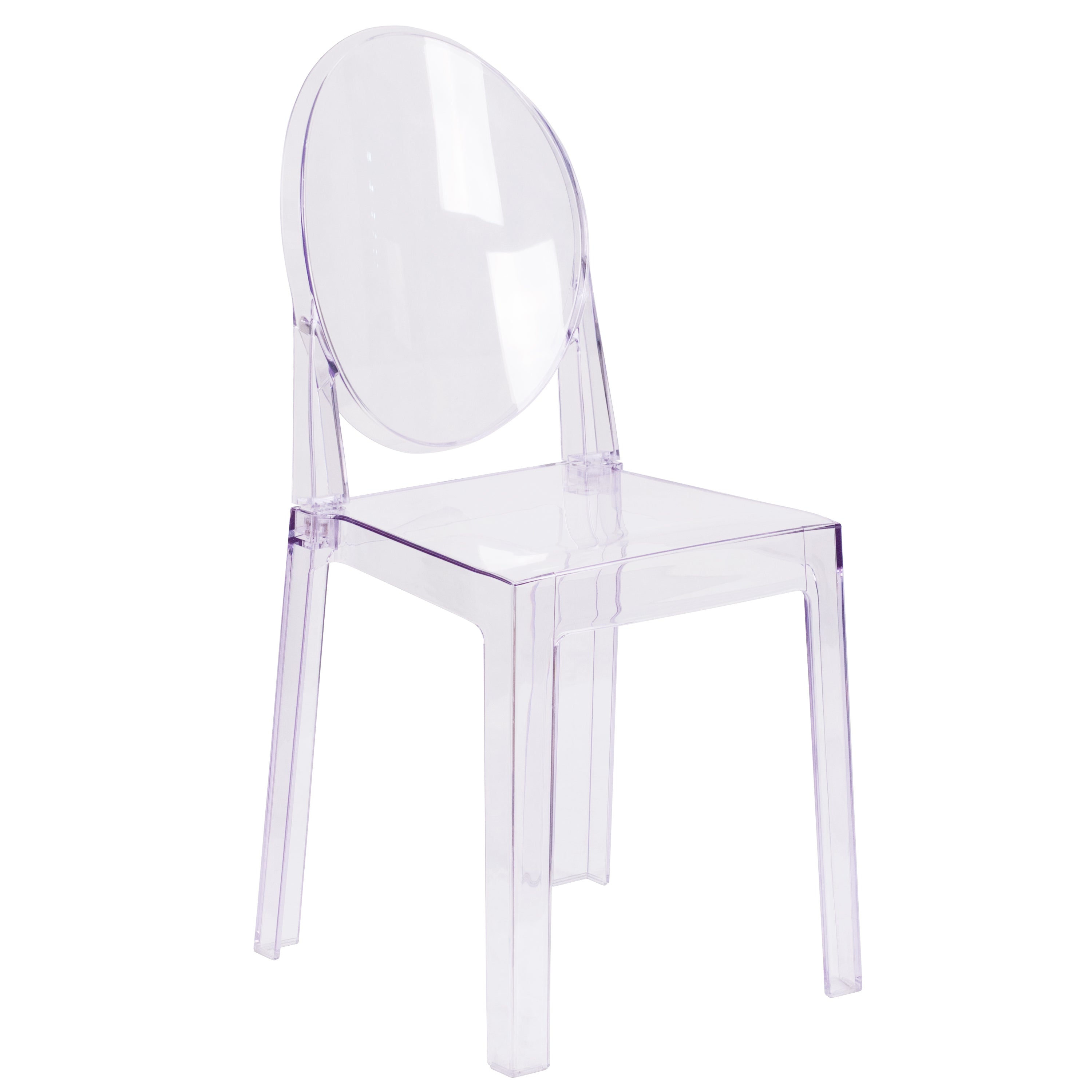 Ghost Chair with Oval Back-Accent Chair-Flash Furniture-Wall2Wall Furnishings