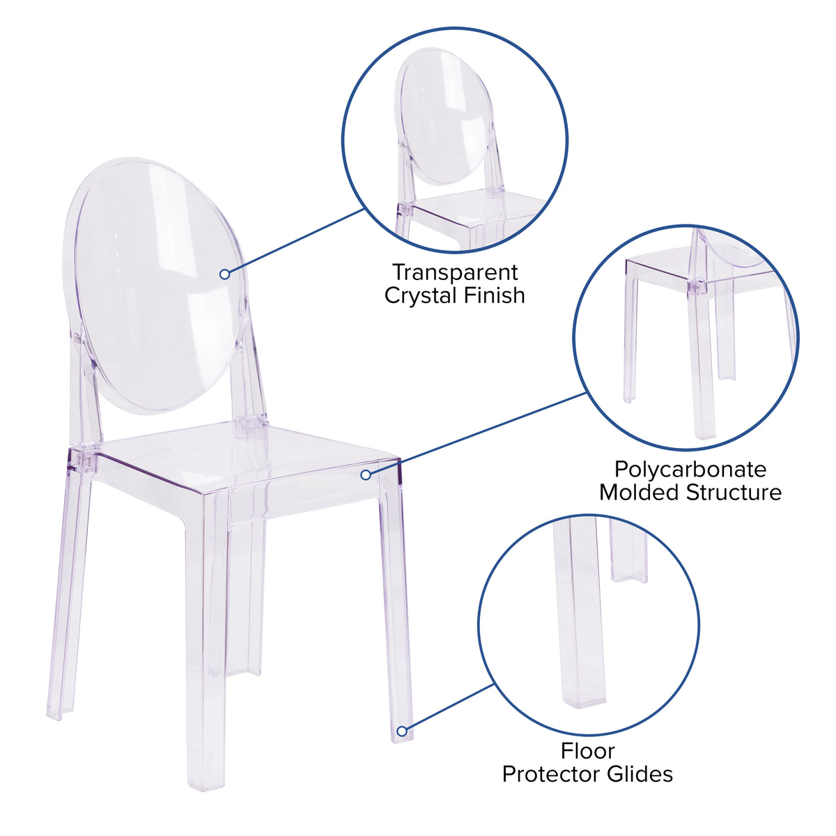Ghost Chair with Oval Back