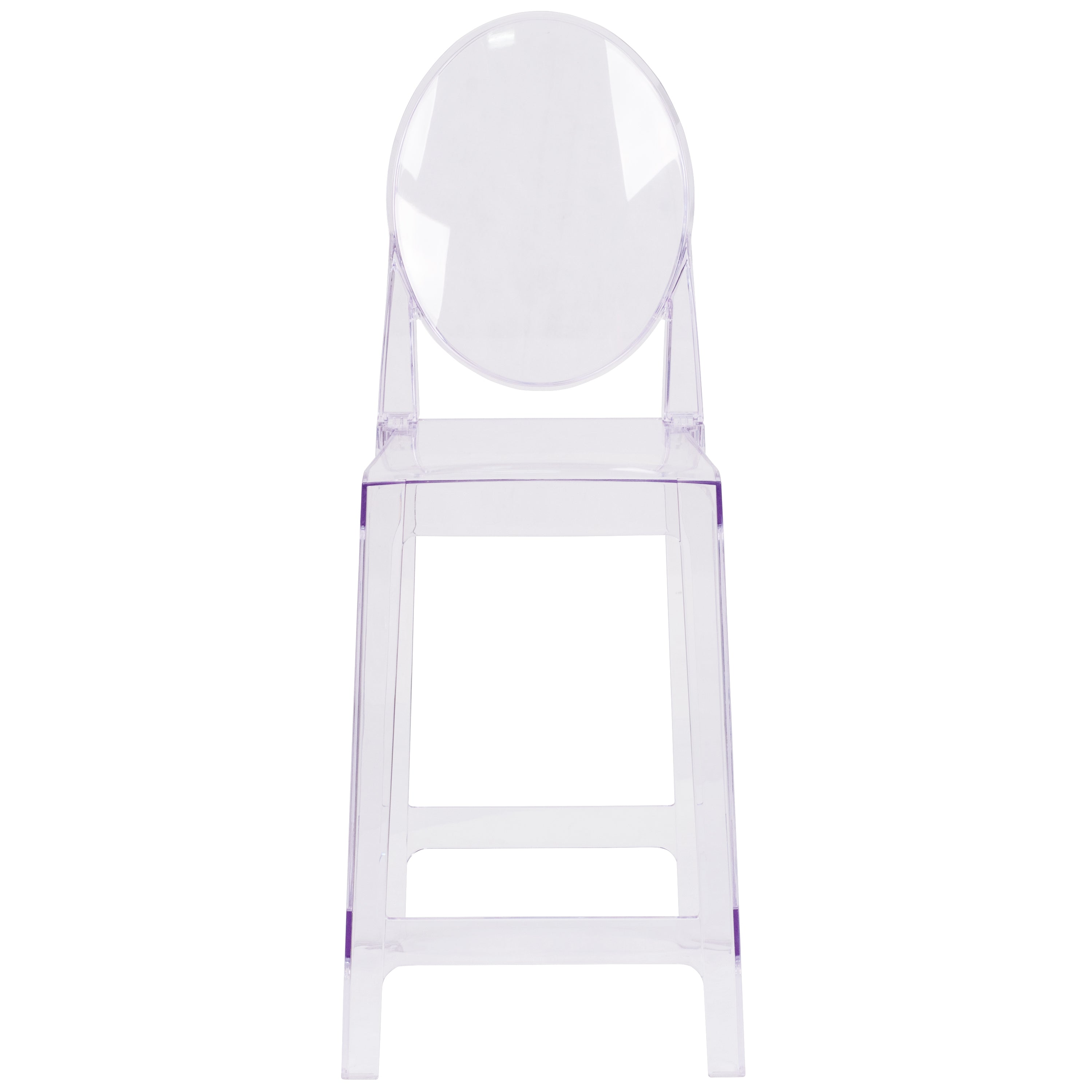 Ghost Counter Stool in Transparent Crystal with Oval Back