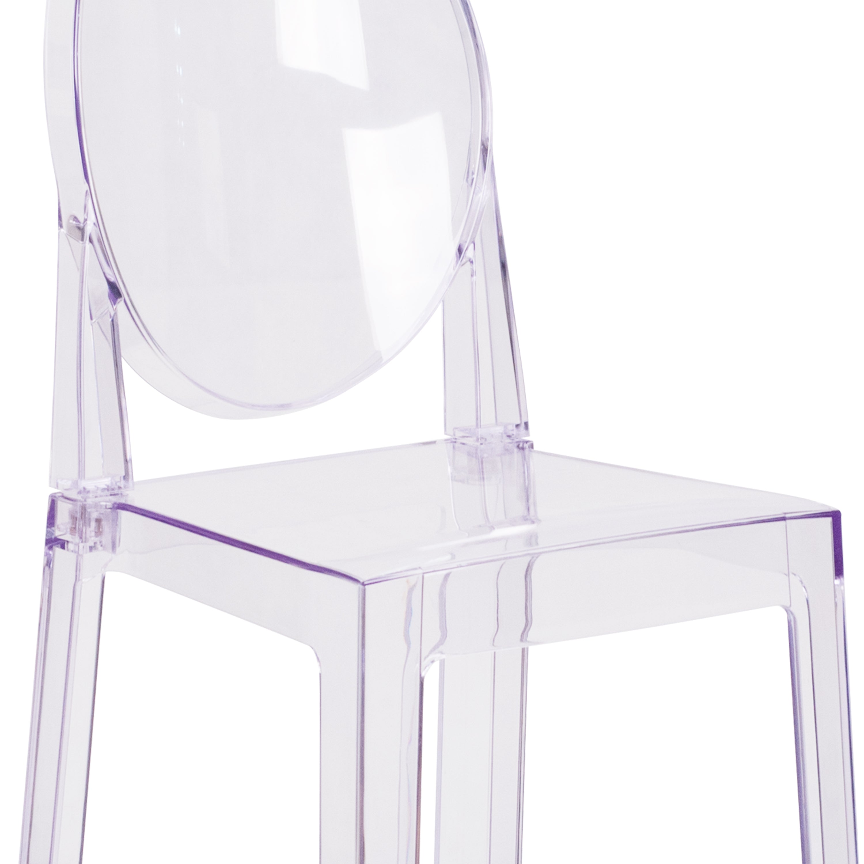 Ghost Counter Stool in Transparent Crystal with Oval Back