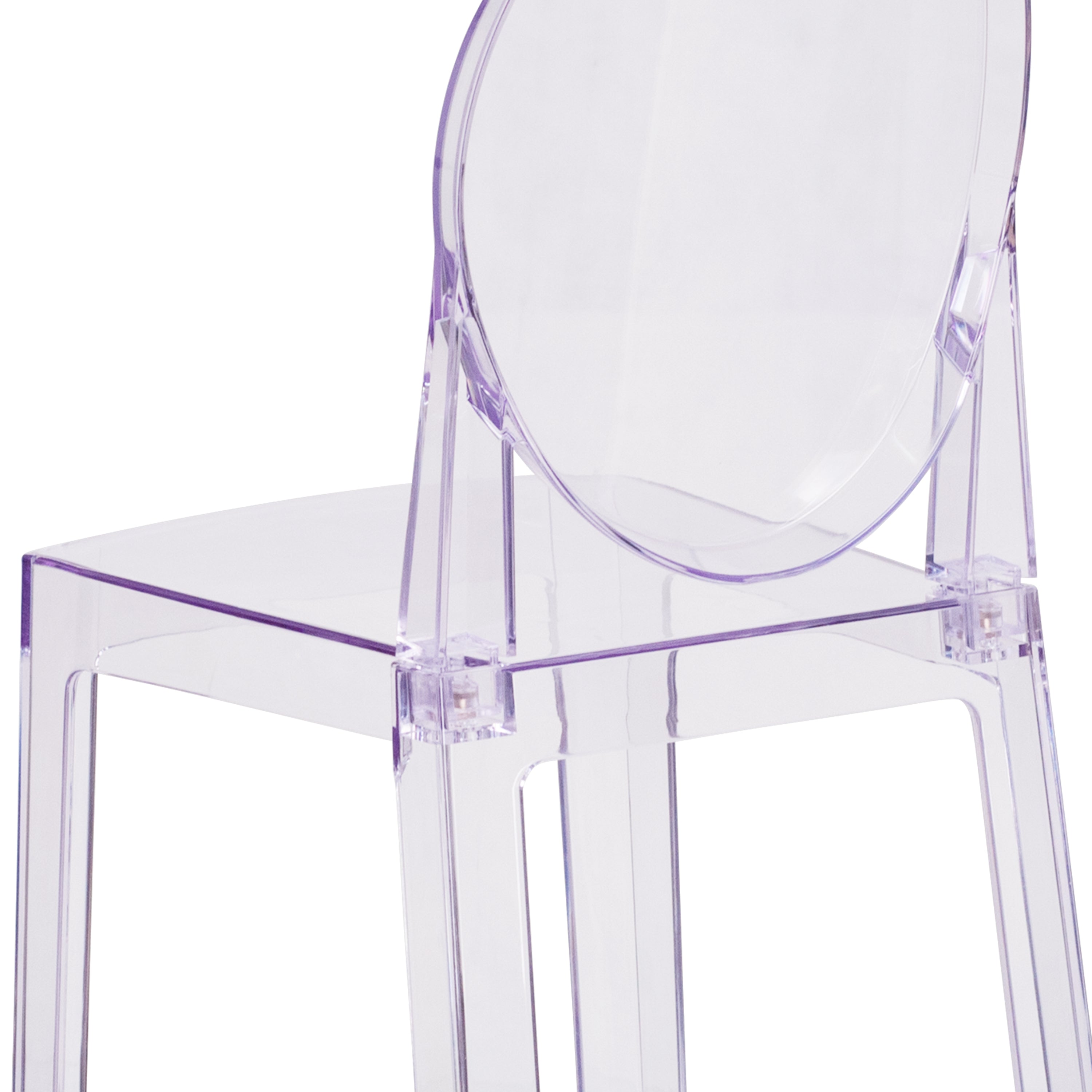 Ghost Counter Stool in Transparent Crystal with Oval Back