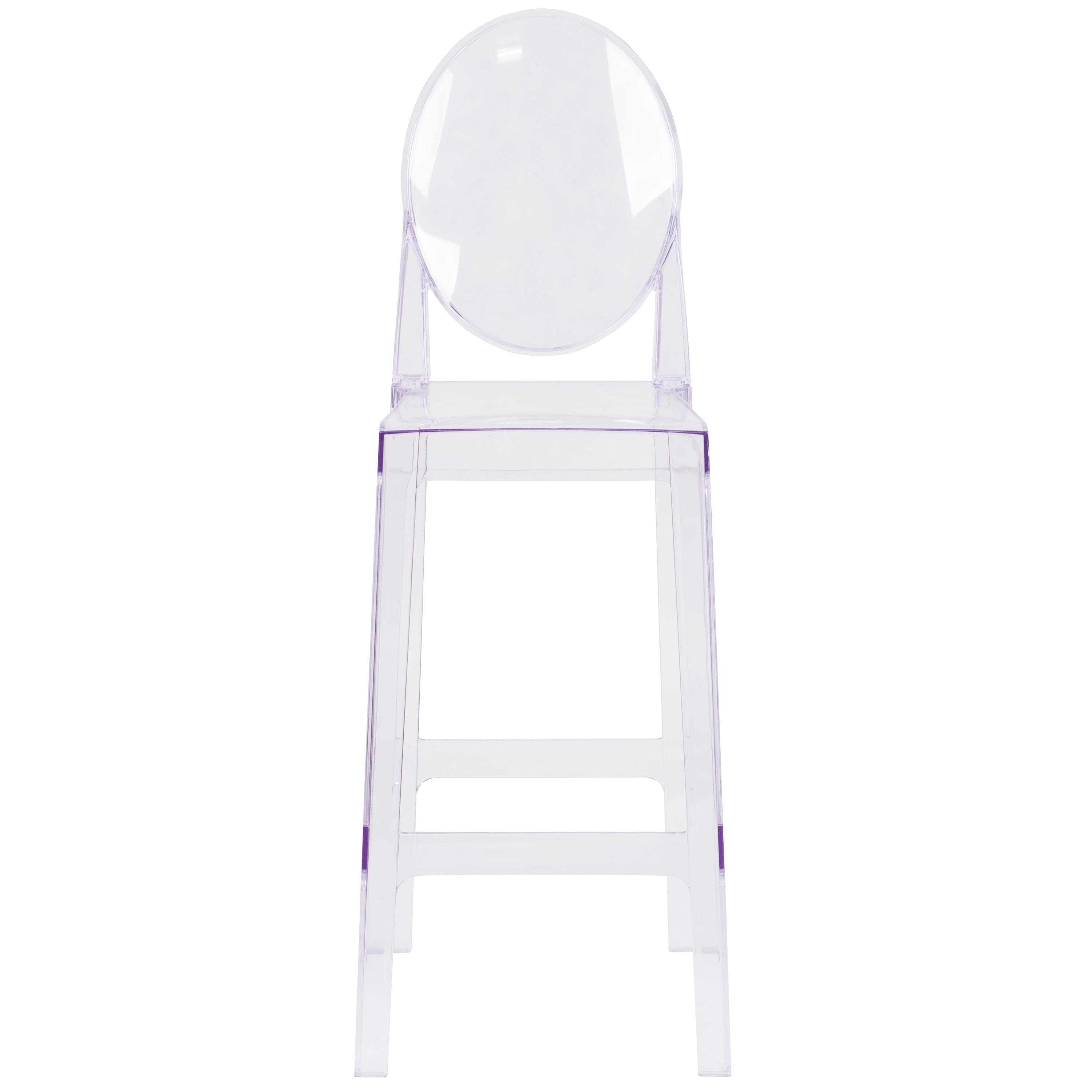 Ghost Barstool in Transparent Crystal with Oval Back-Bar Stool-Flash Furniture-Wall2Wall Furnishings