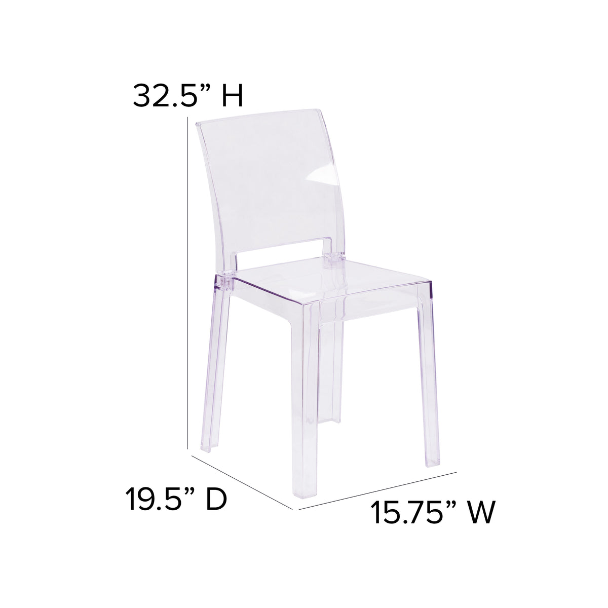 Ghost Chair with Square Back