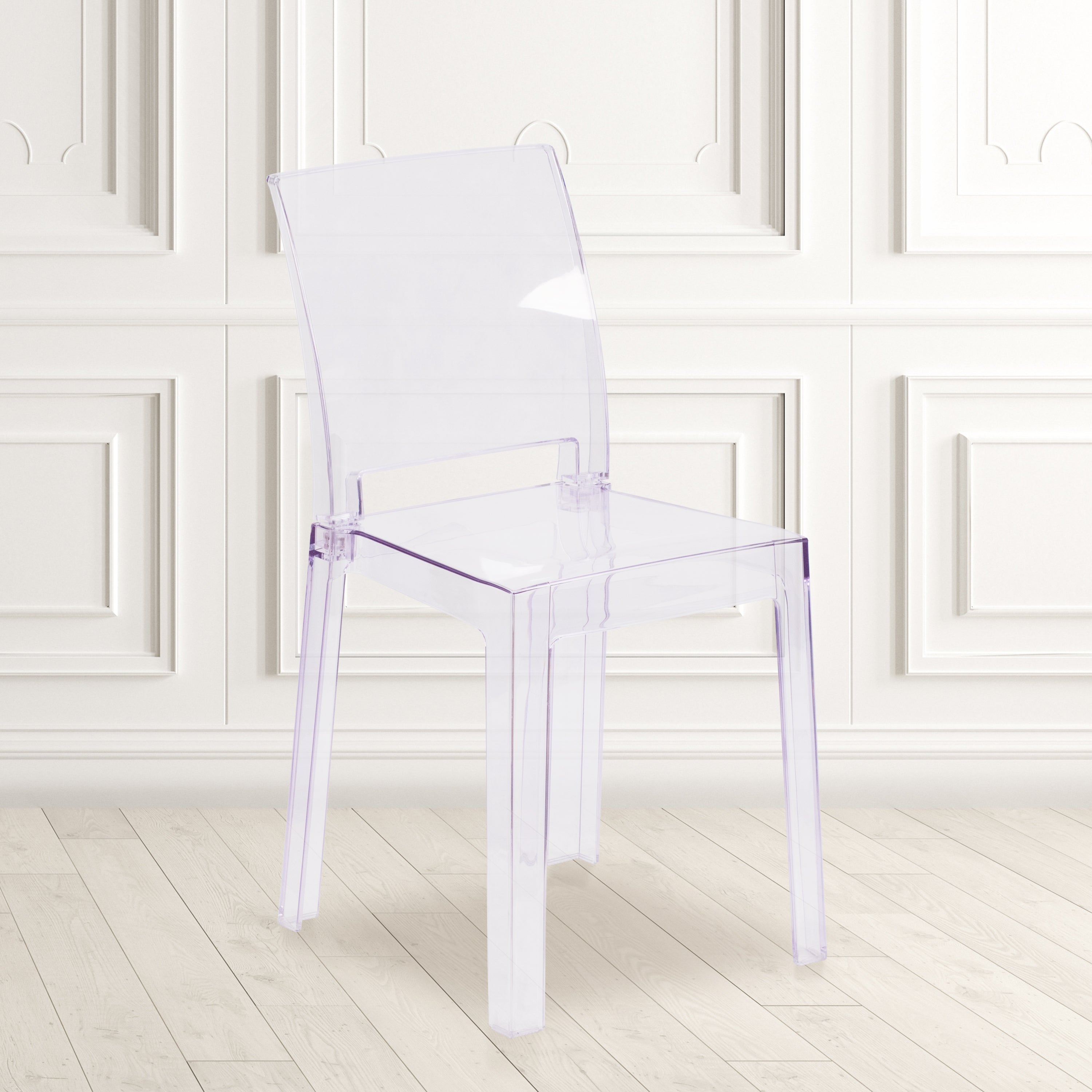 Ghost Chair with Square Back-Accent Chair-Flash Furniture-Wall2Wall Furnishings