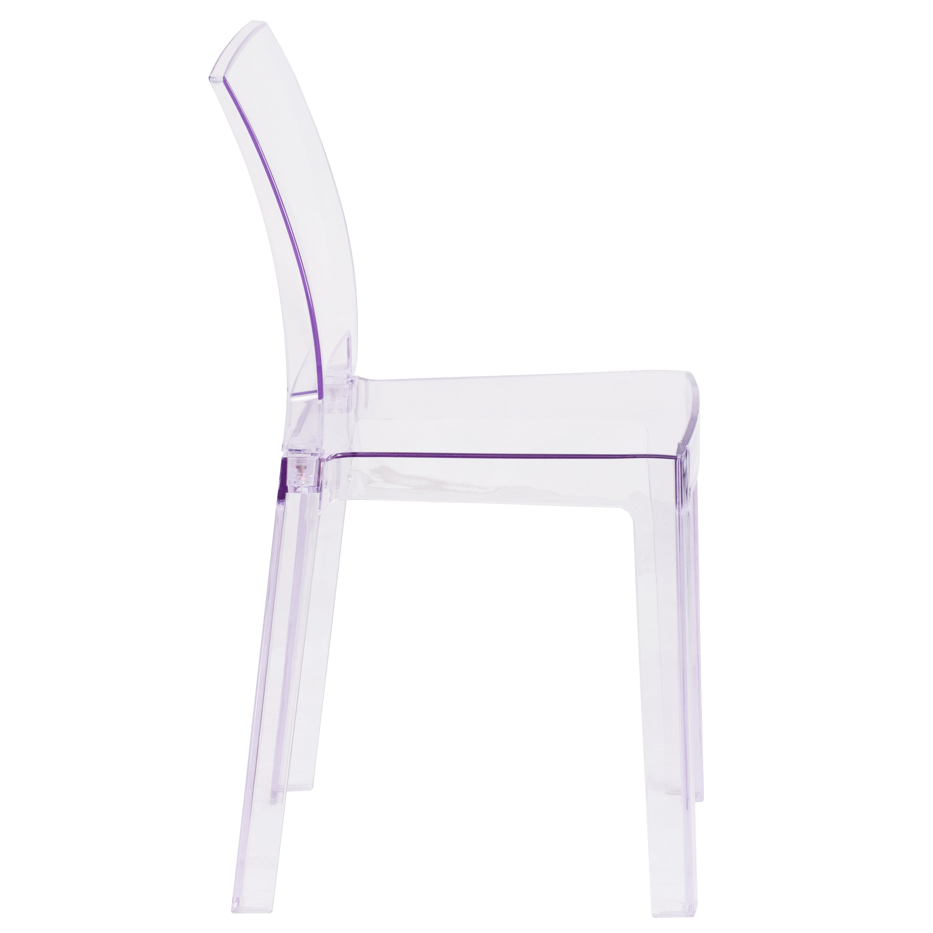 Ghost Chair with Square Back-Accent Chair-Flash Furniture-Wall2Wall Furnishings