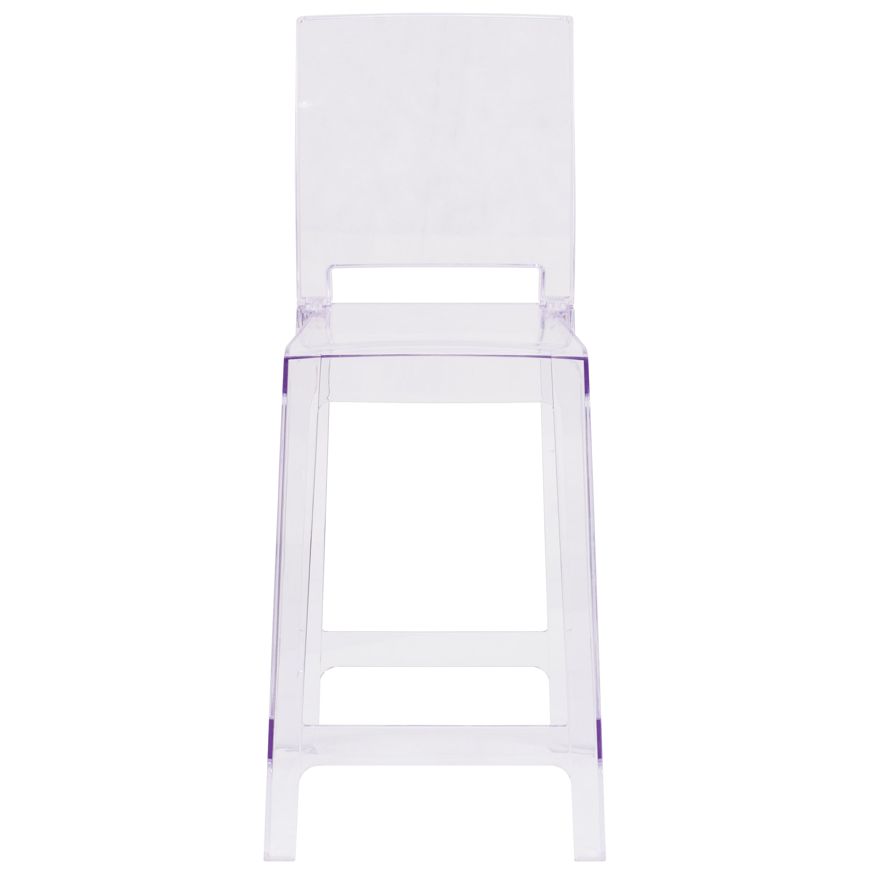 Ghost Counter Stool in Transparent Crystal with Square Back