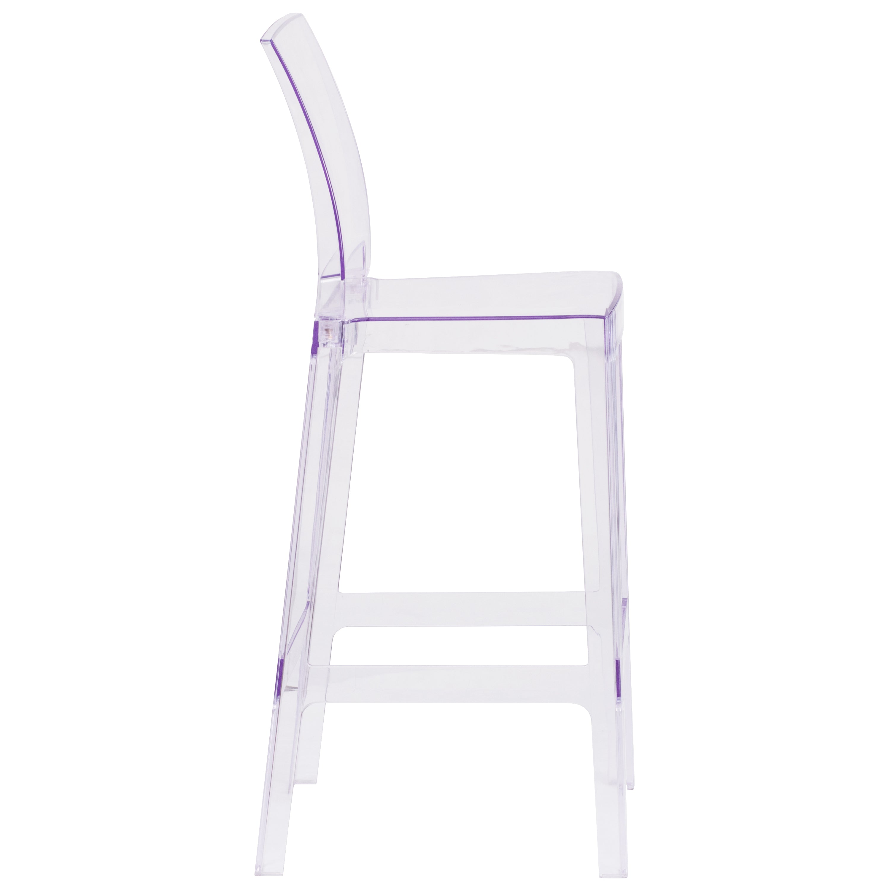 Ghost Barstool in Transparent Crystal with Square Back